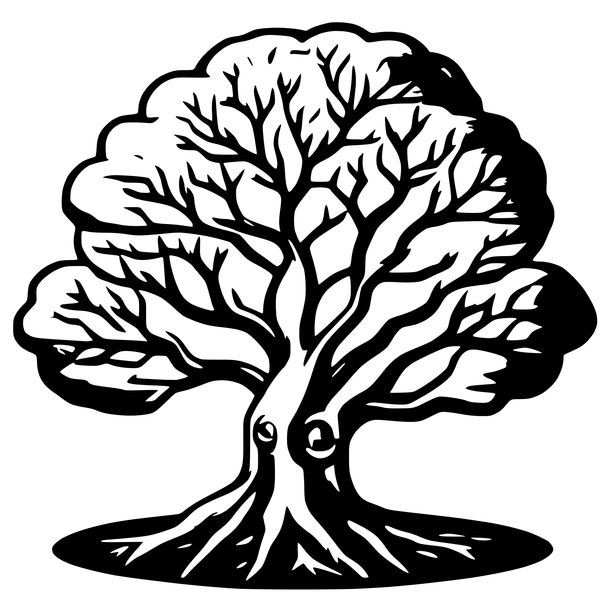 AI-generated SVG of a base 12 tree of life