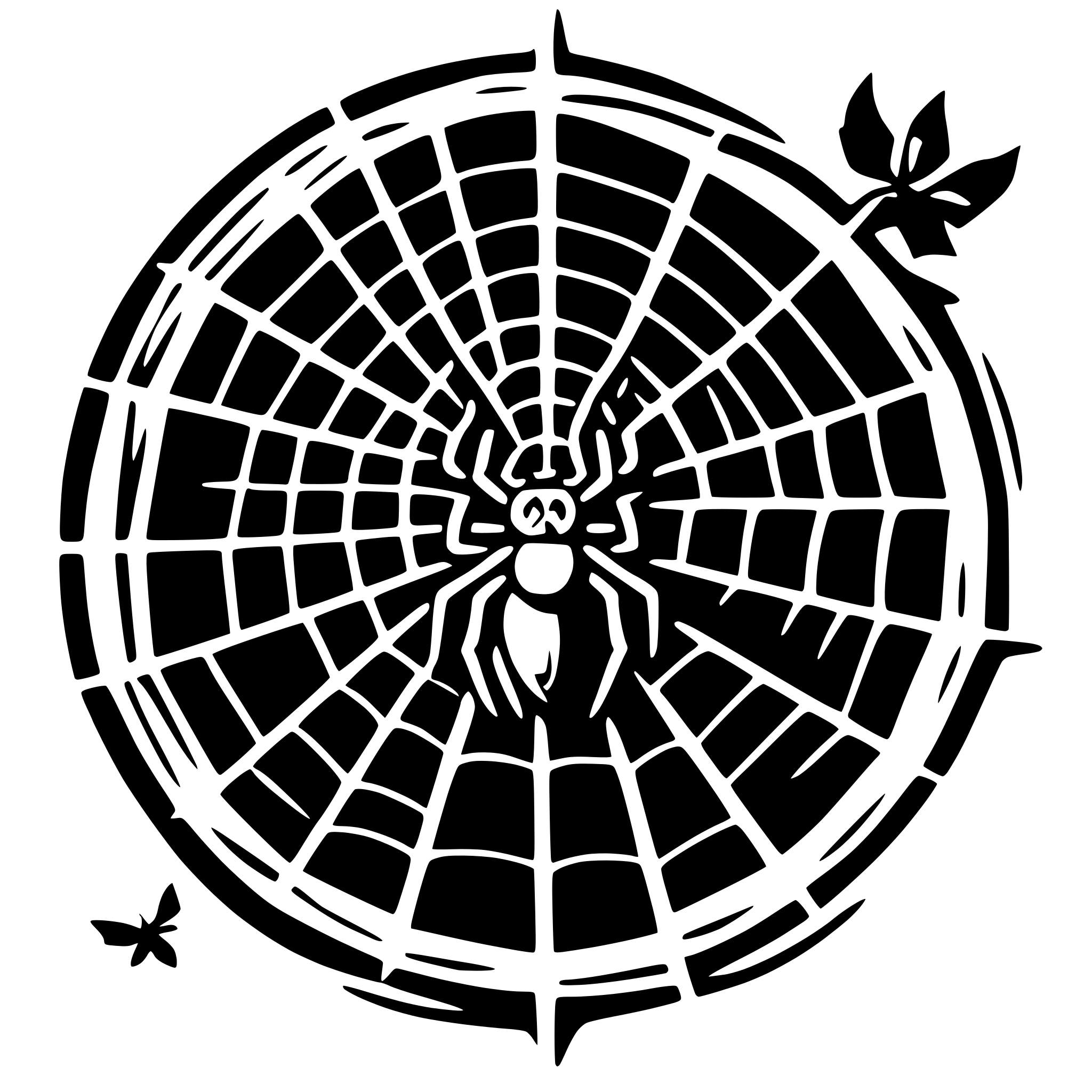 AI-generated SVG of 'Halloween spider in a spiderweb'