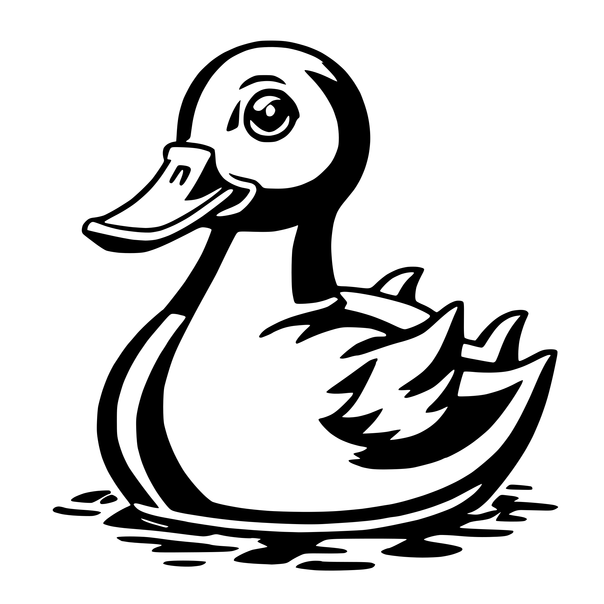 AI-generated SVG of 'duck with snorkel'