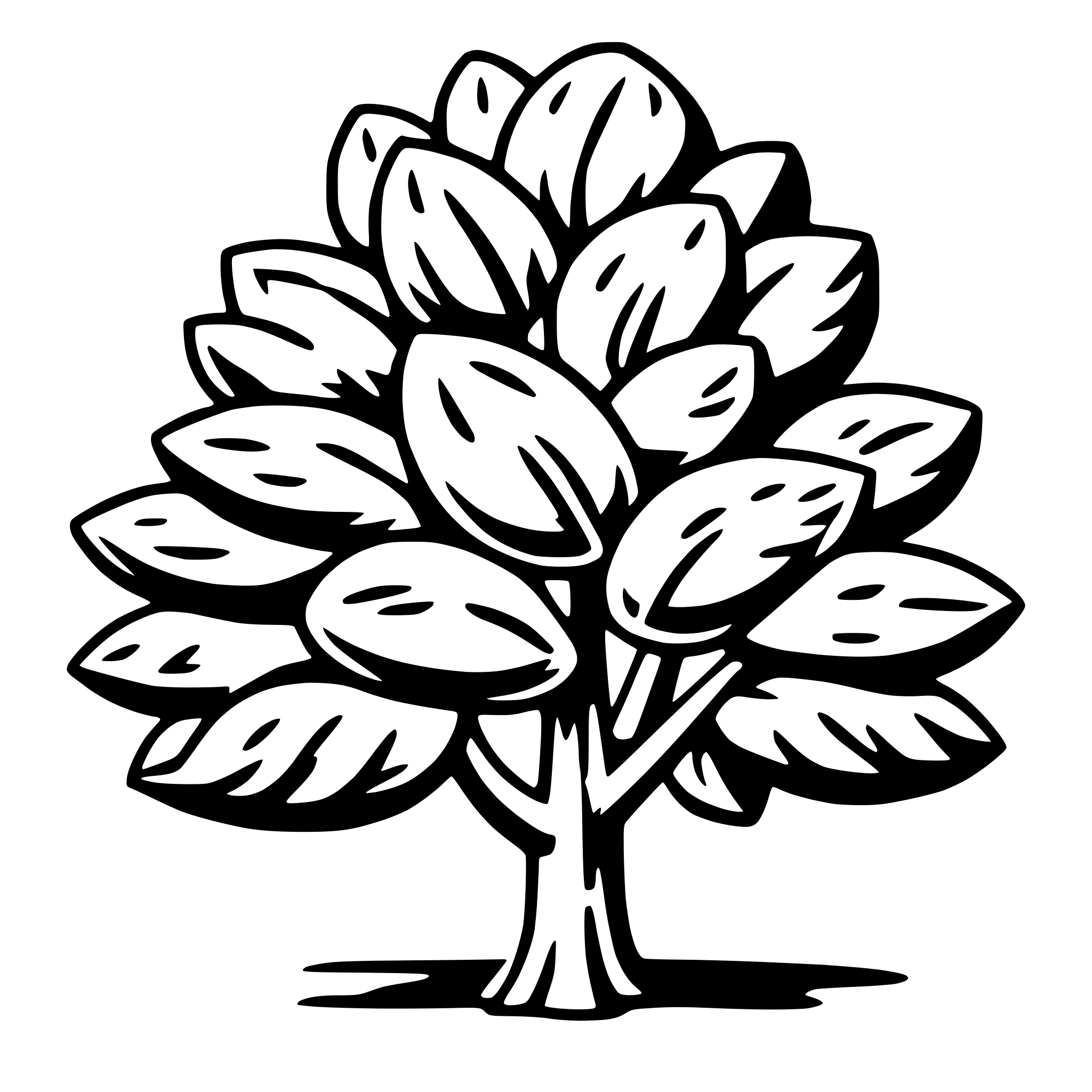 AI-generated SVG of a pecan tree