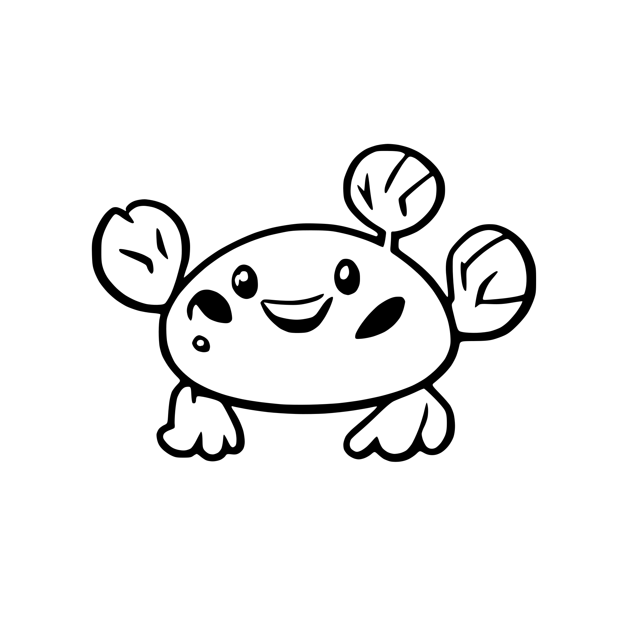 AI-generated SVG of a cute crab smiling