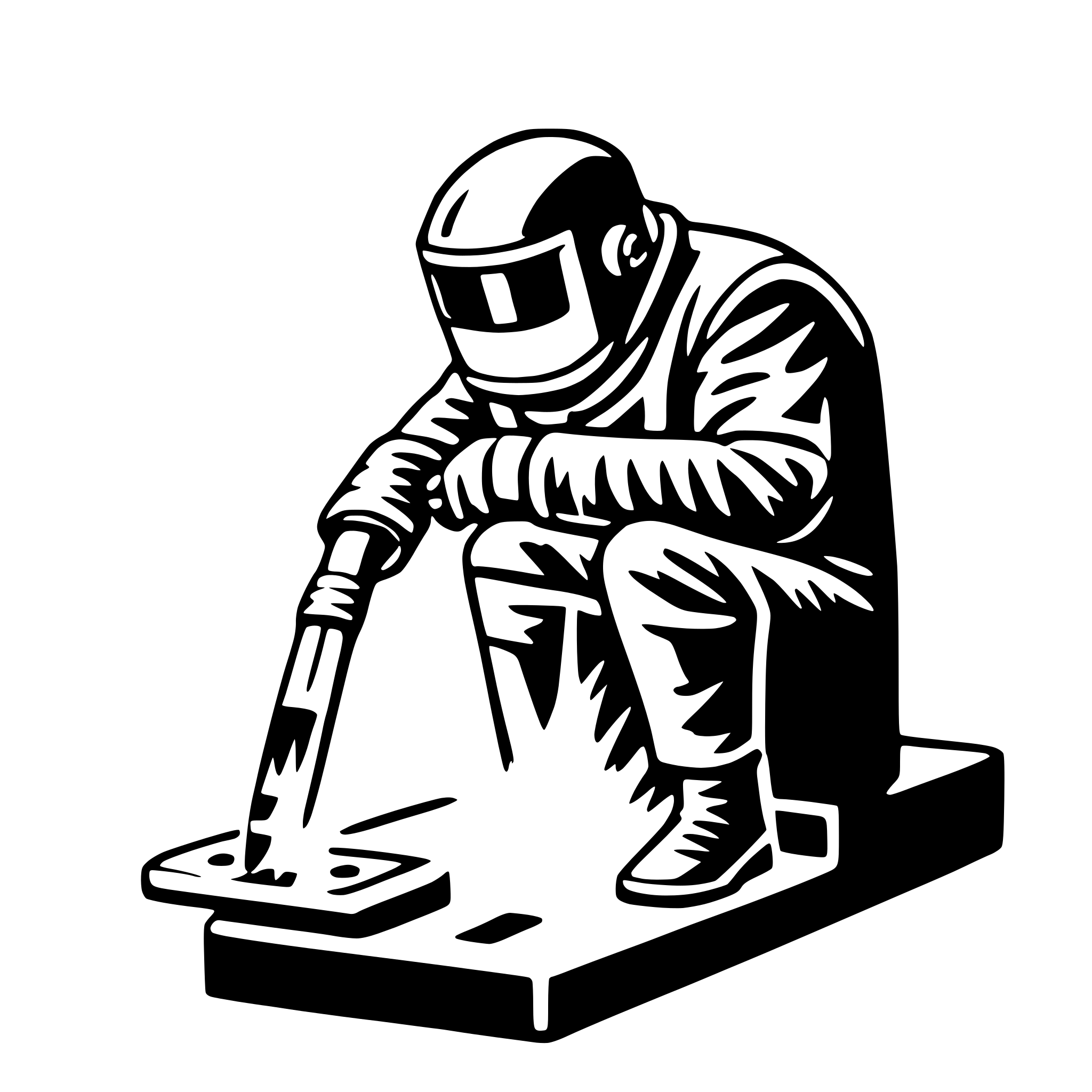 AI-generated SVG of a welder