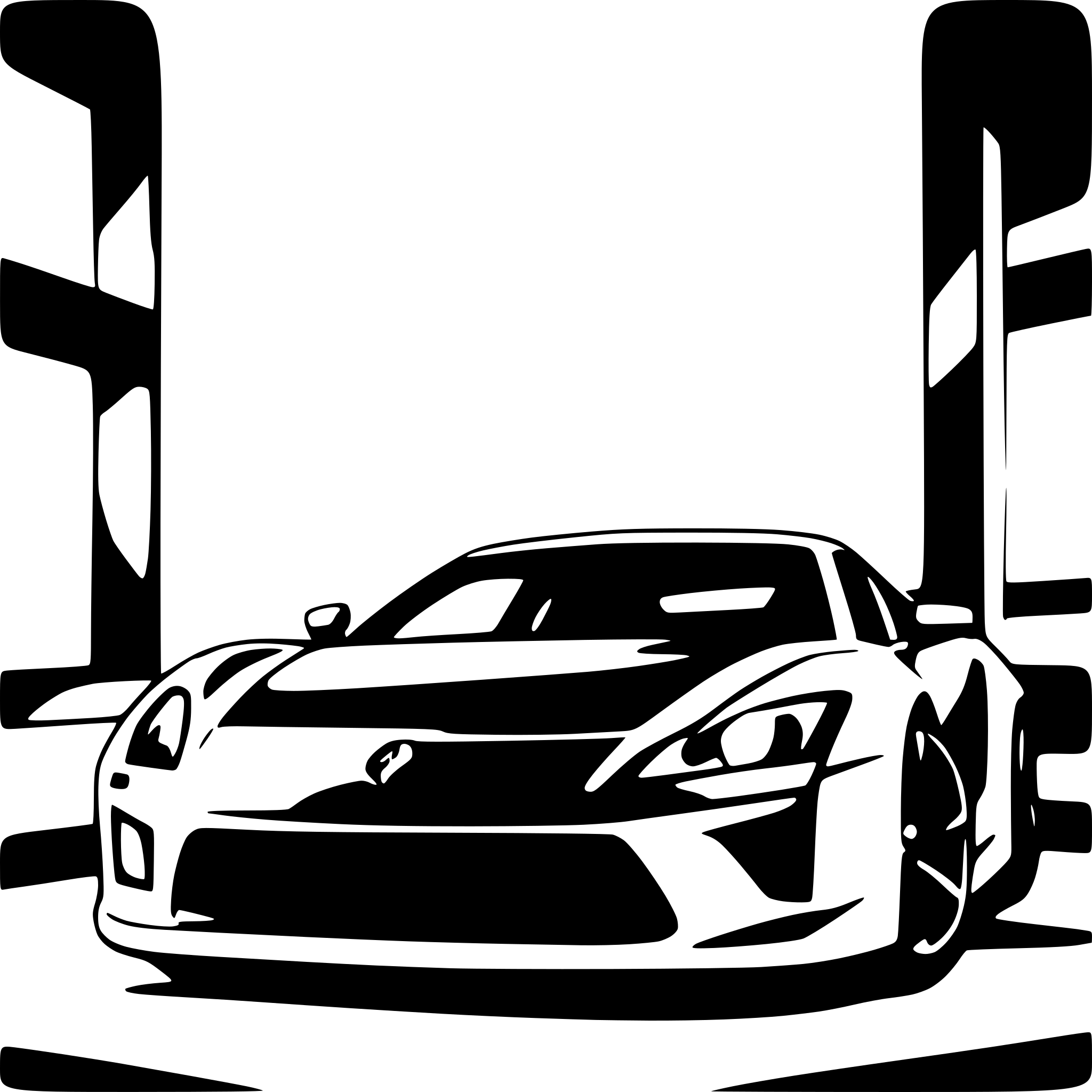 AI-generated SVG of a Lexus LFA as a drawing to color in. Without Logos.