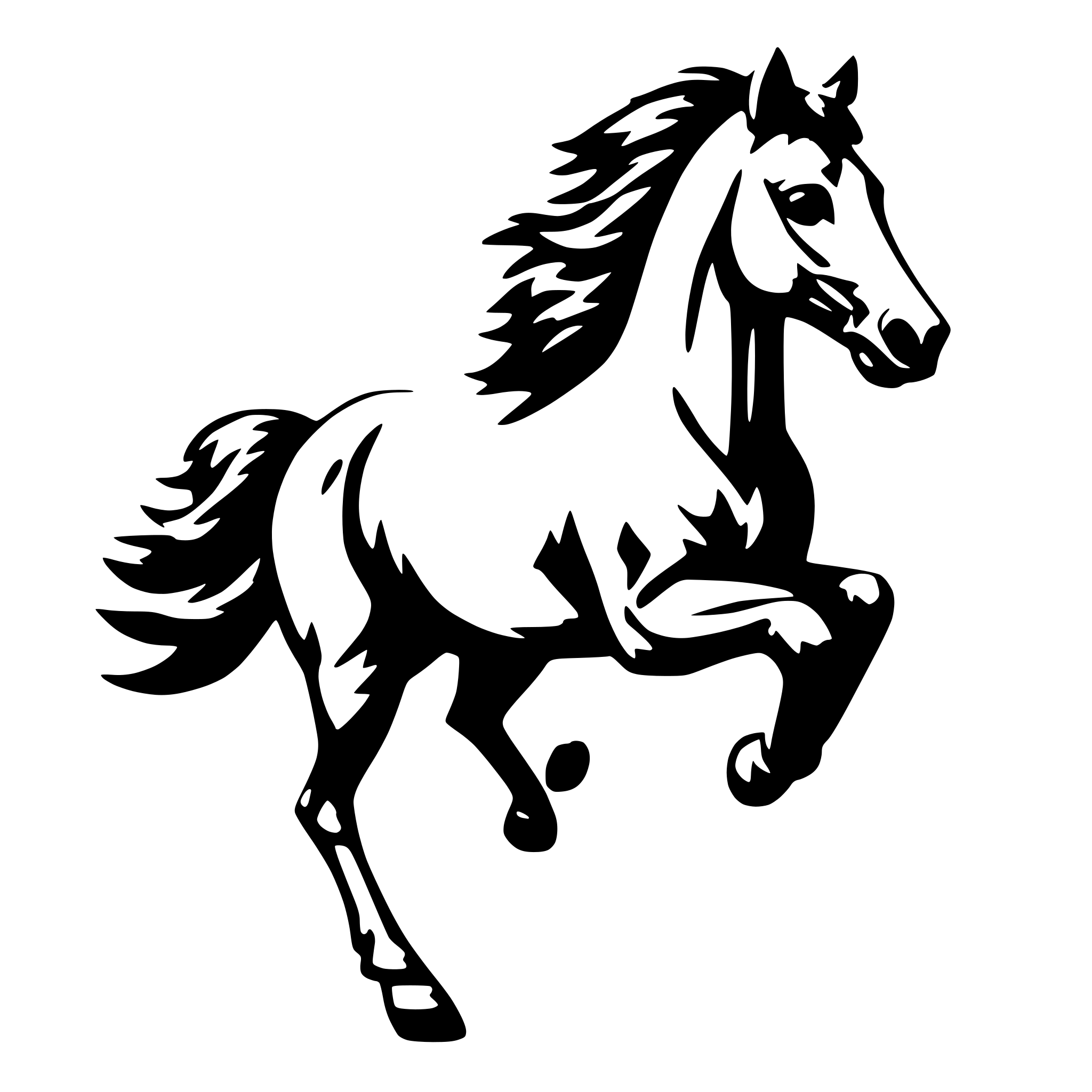 AI-generated SVG of 'horse in motion'
