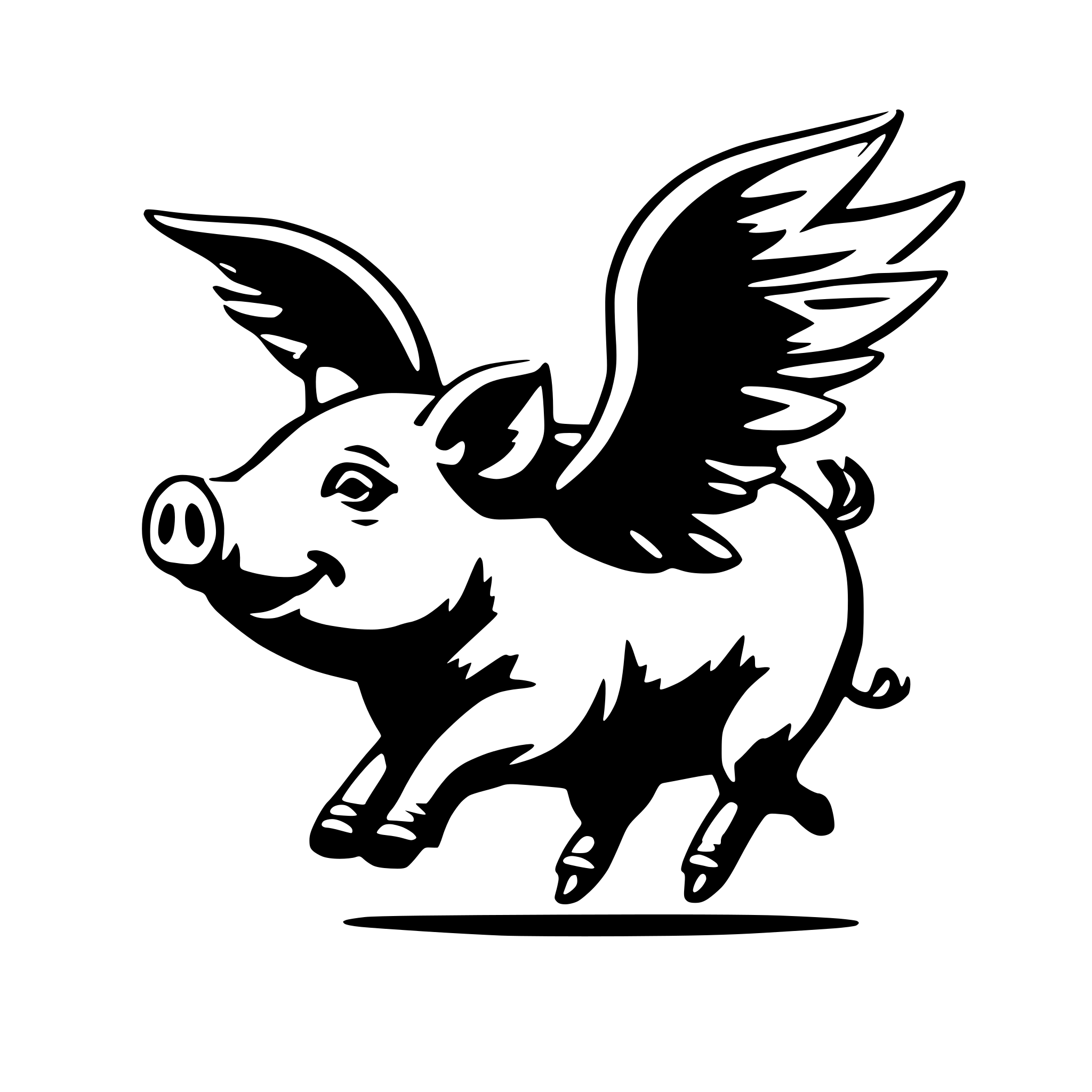 AI-generated SVG of a flying pig