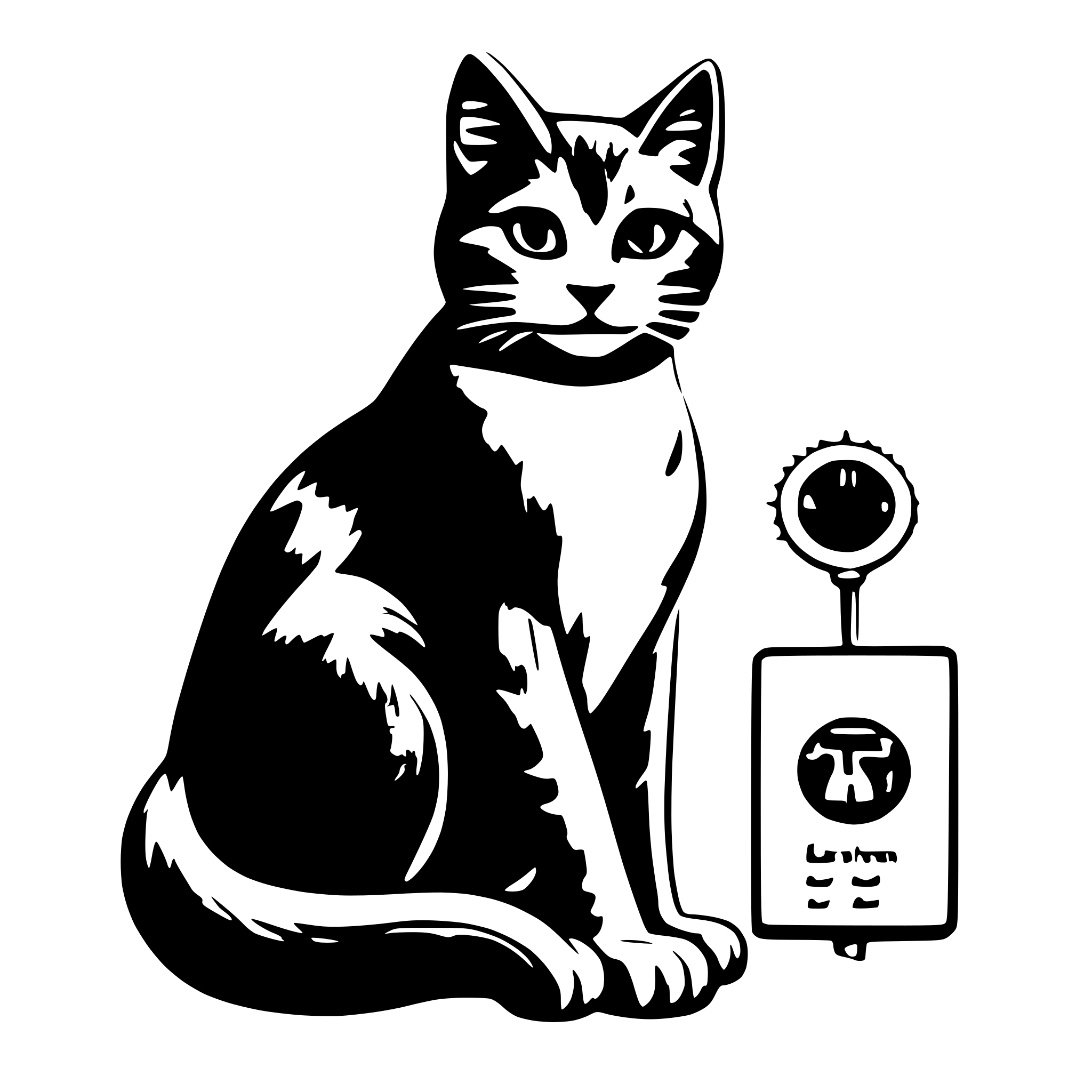 AI-generated SVG of a Katze lernt Deutsch