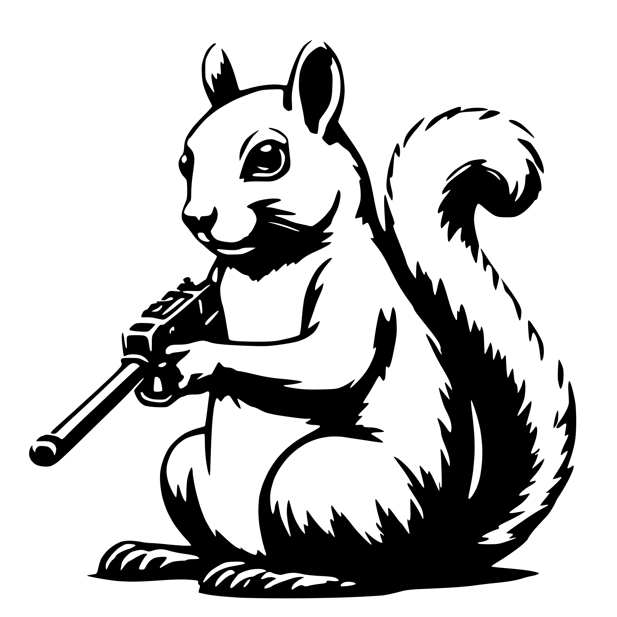 AI-generated SVG of a Squirrel with gun
