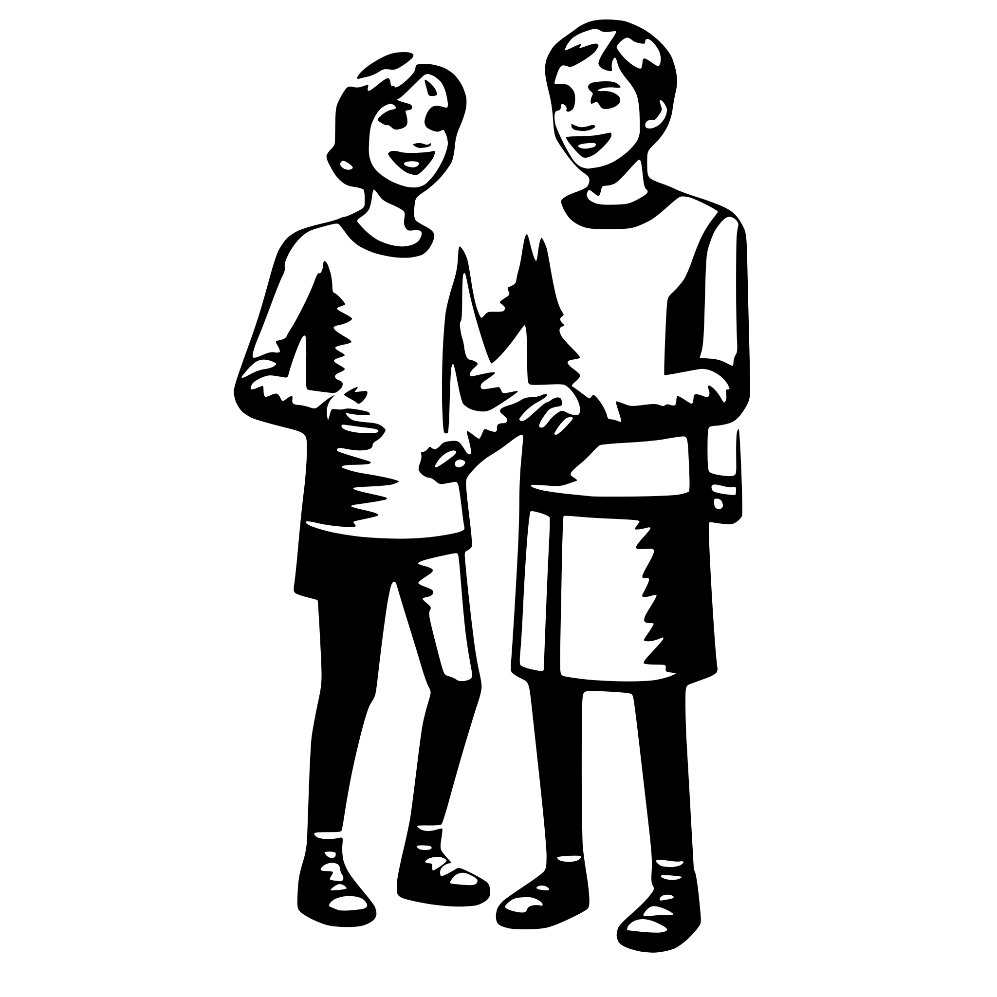 AI-generated SVG of a person greeting
