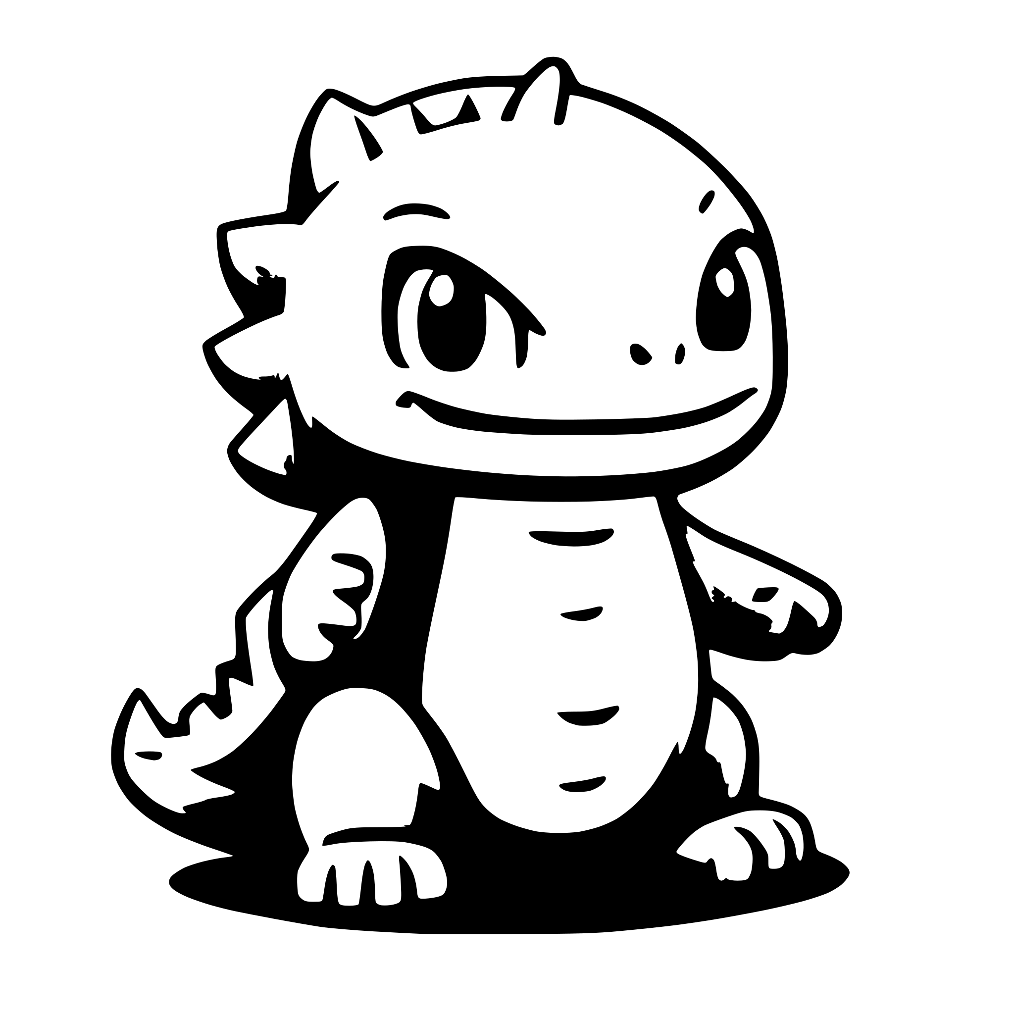 AI-generated SVG of a cute baby godzilla