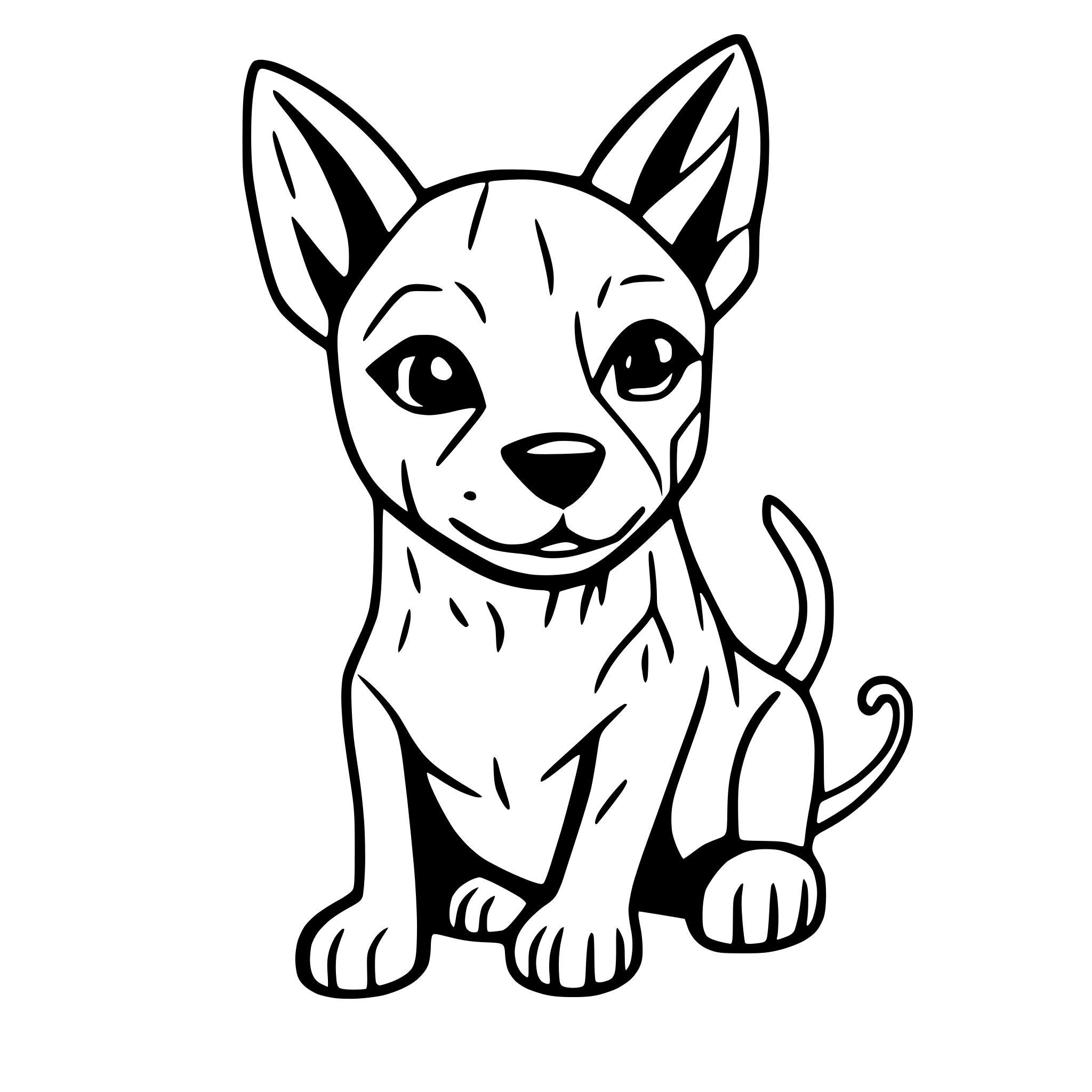 AI-generated SVG of 'bulterier outline dog'