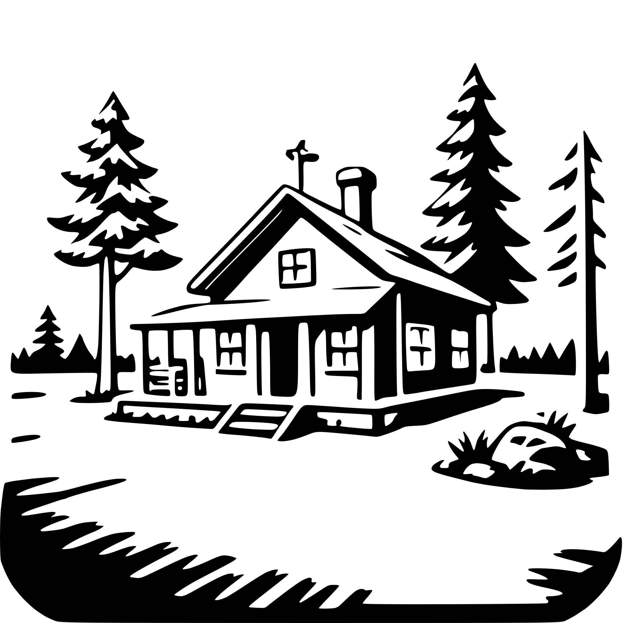 AI-generated SVG of a forest ranger station