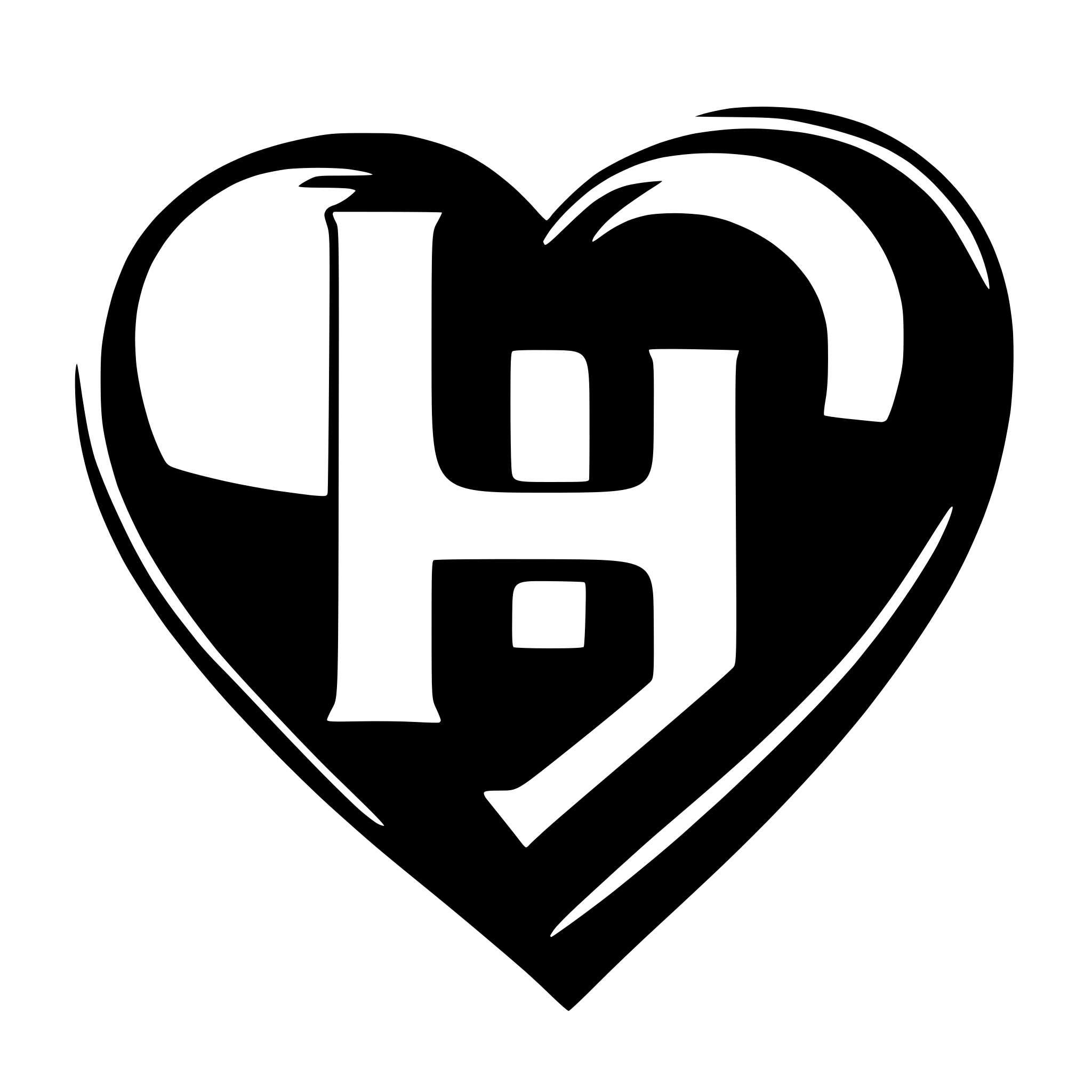 AI-generated SVG of 'heart shape and h letter'