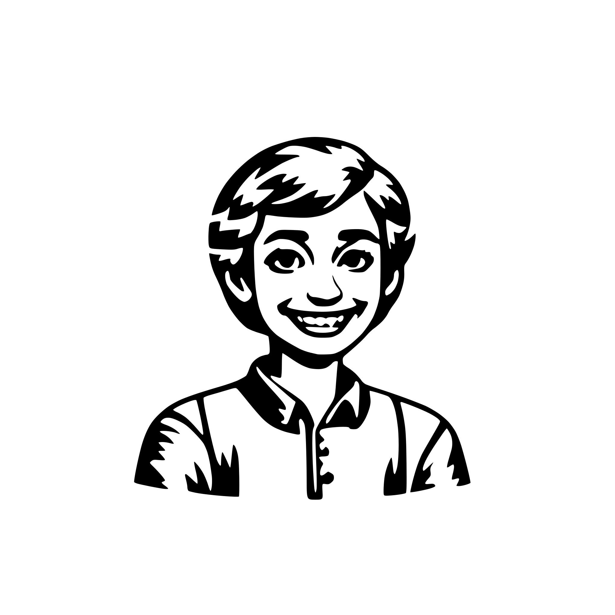 AI-generated SVG of a happy person