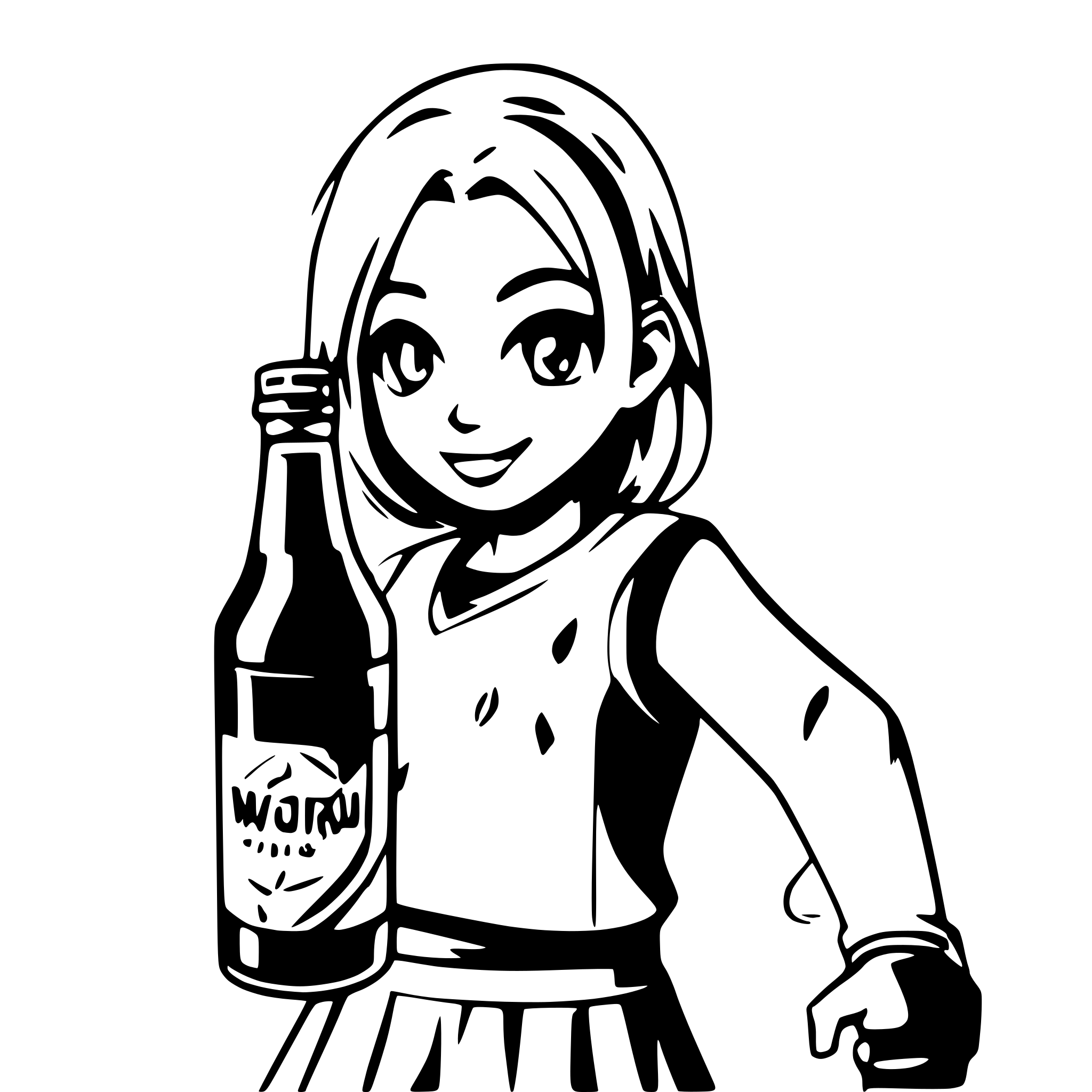 AI-generated SVG of a beer bottle, dancing