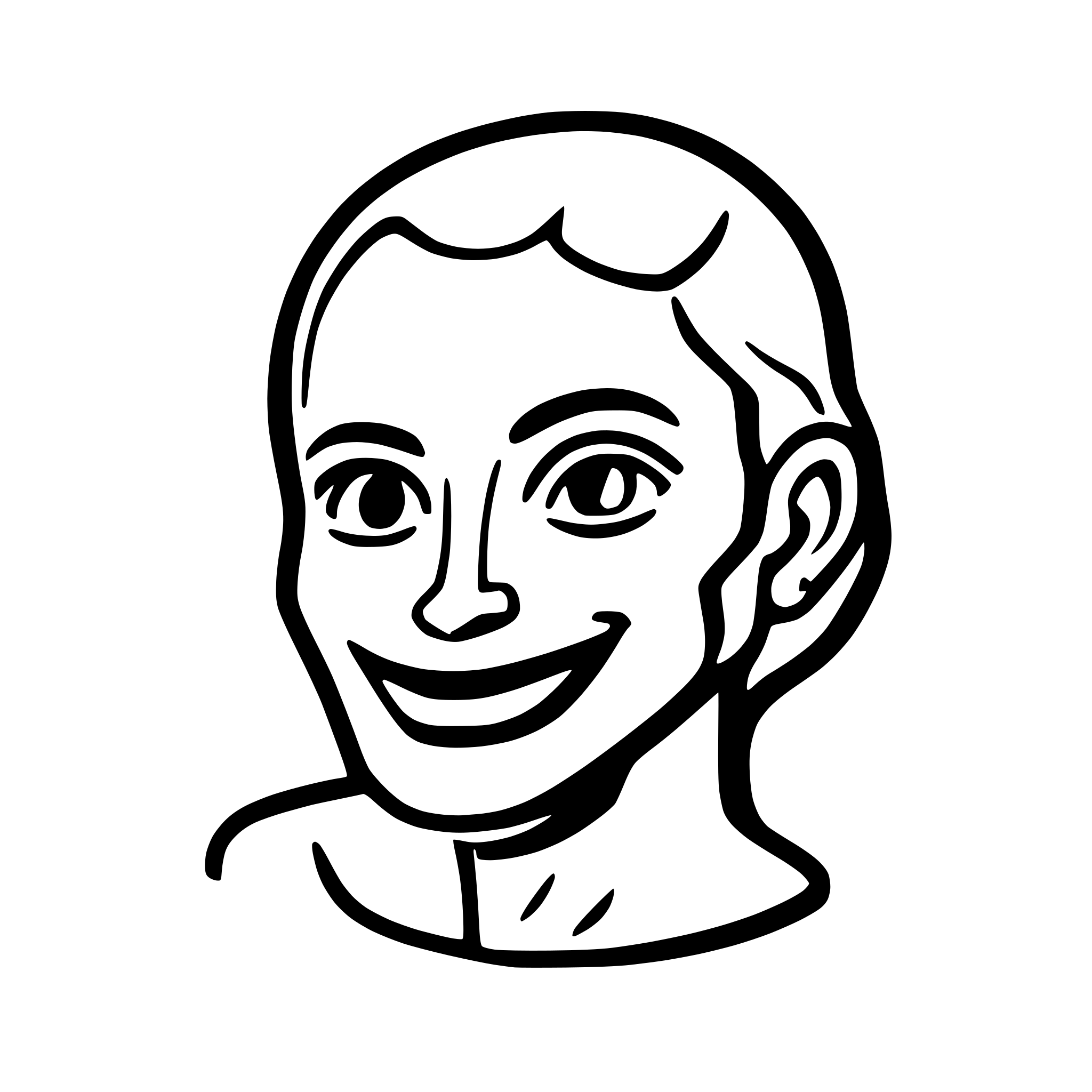 AI-generated SVG of a Socrates smiling looking right