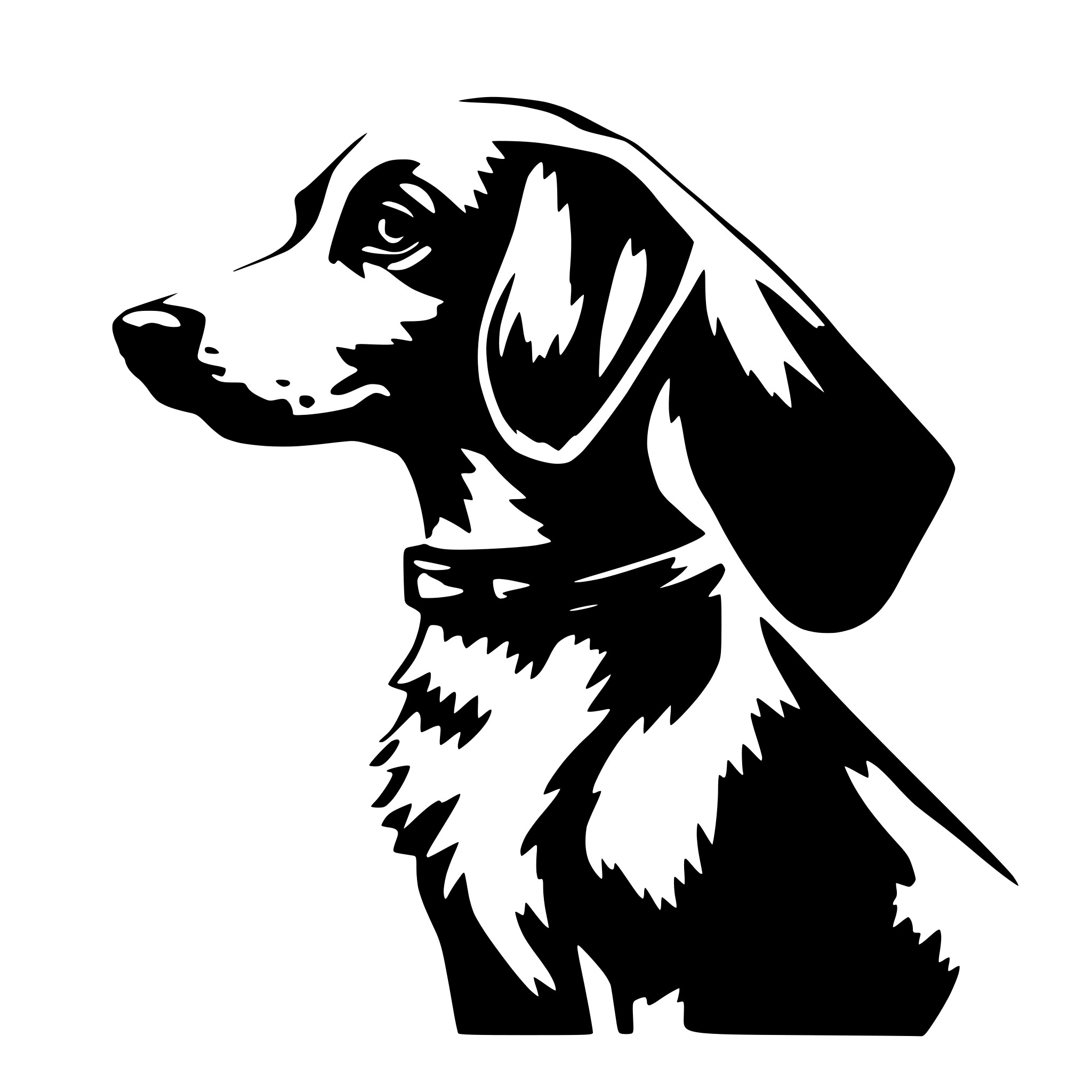 AI-generated SVG of 'a dog facing away'