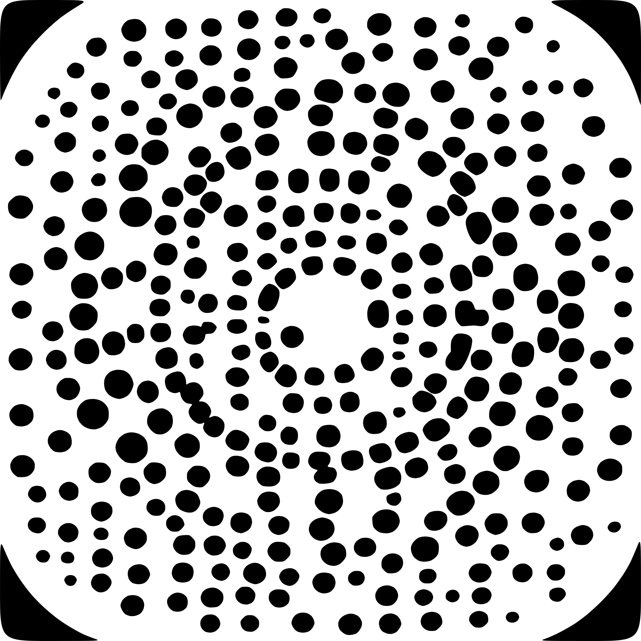 AI-generated SVG of a small 8 circles sround a big circle gobo