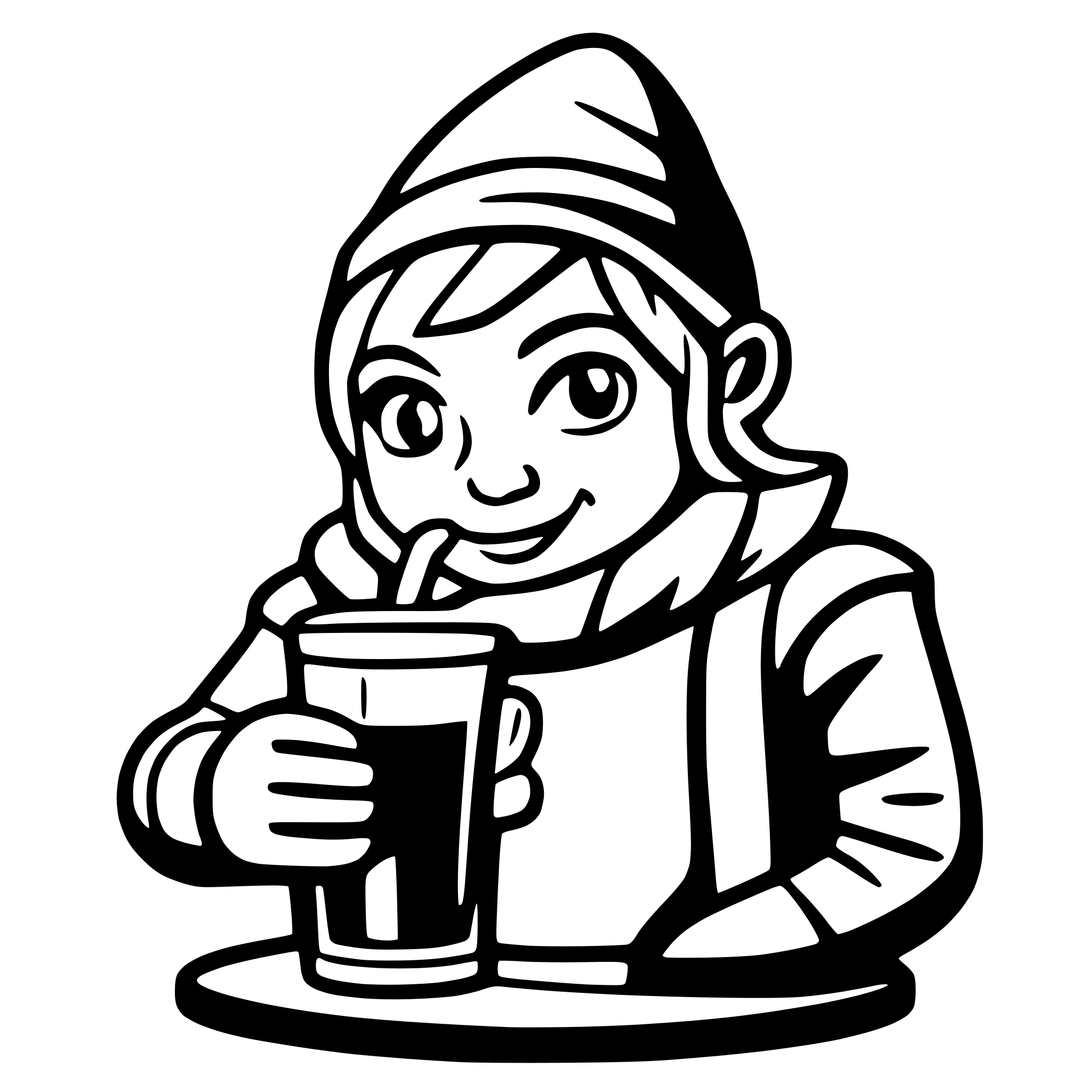 AI-generated SVG of a Drinking Dwarf