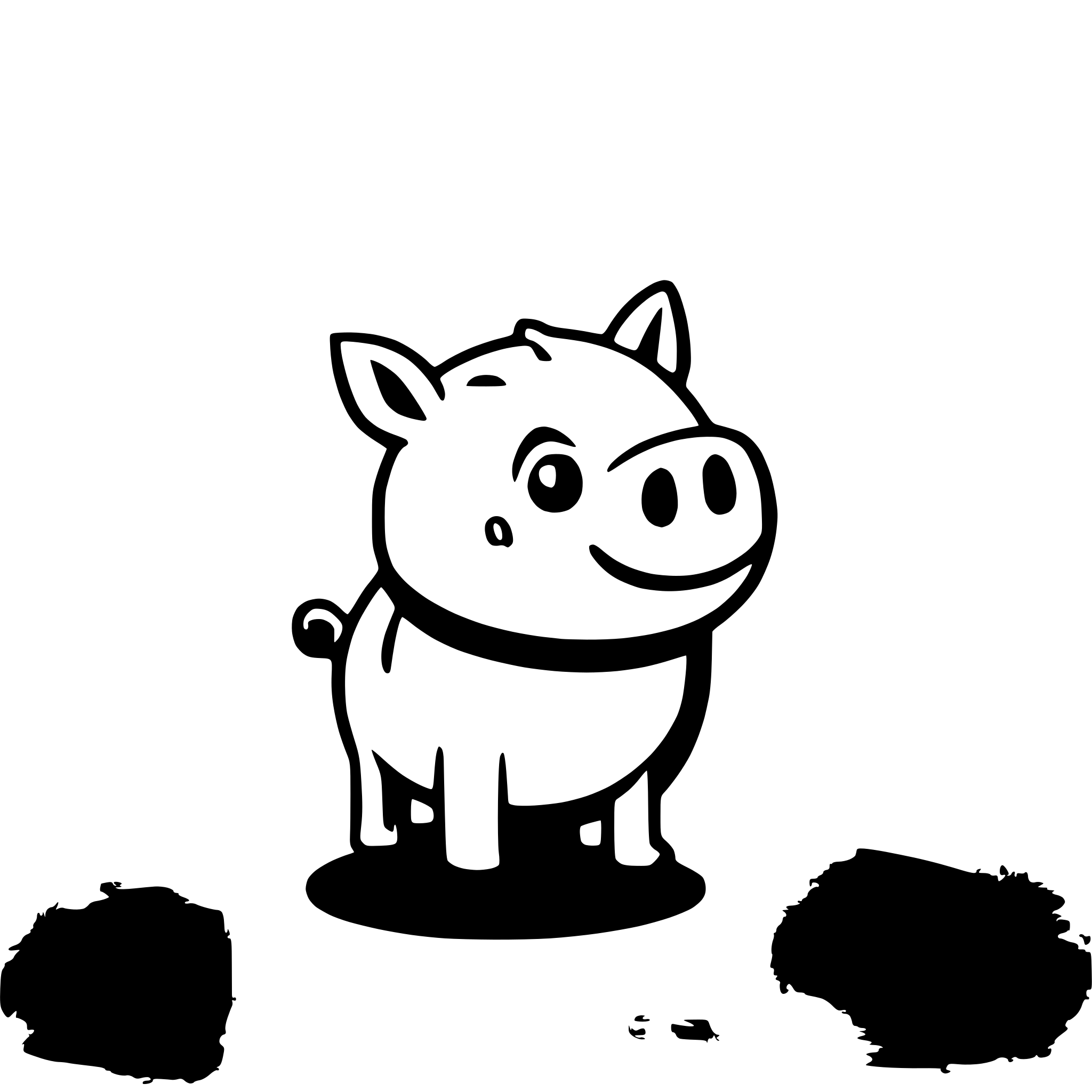 AI-generated SVG of a pig cartoon colorful in a farm