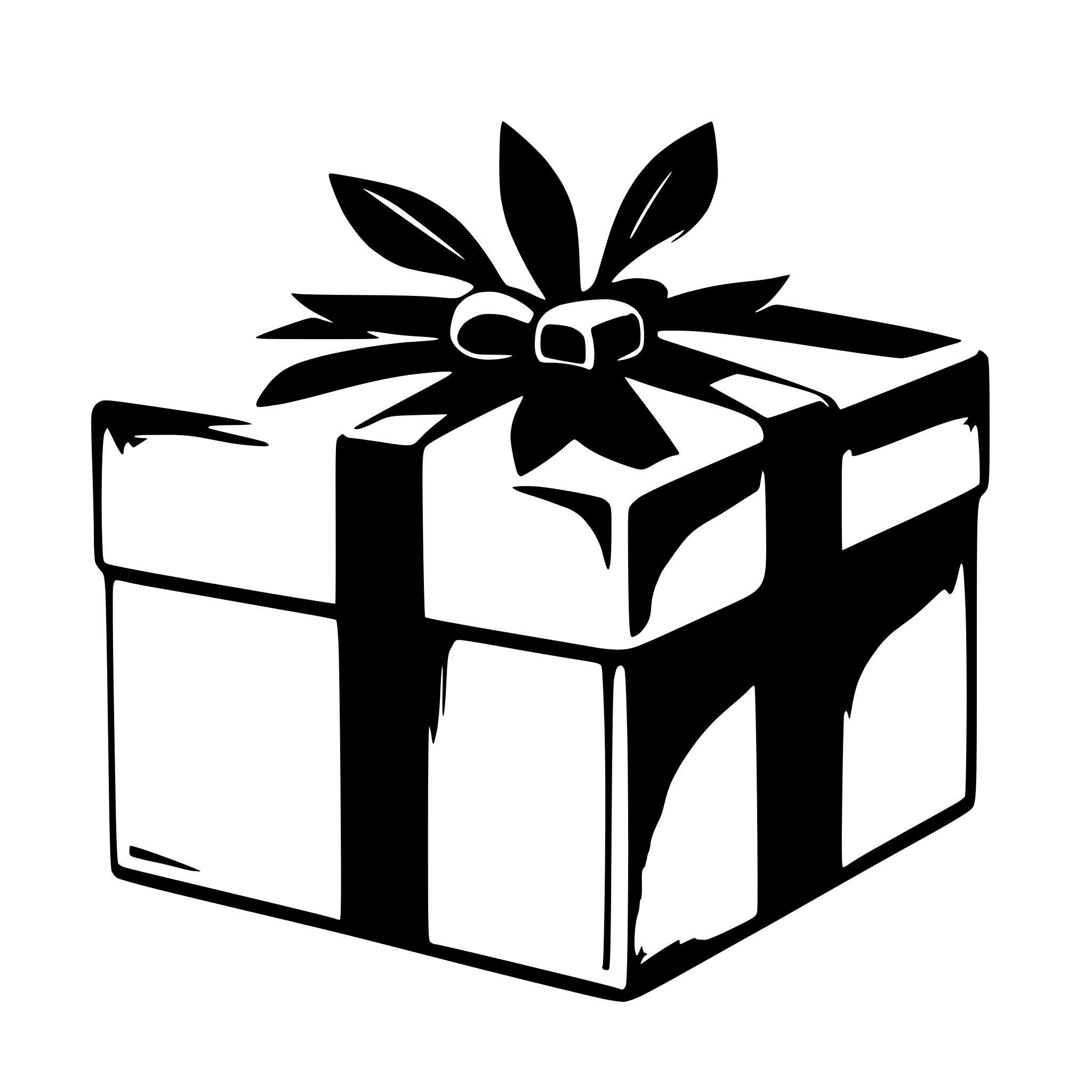 AI-generated SVG of a duolingo style gift box