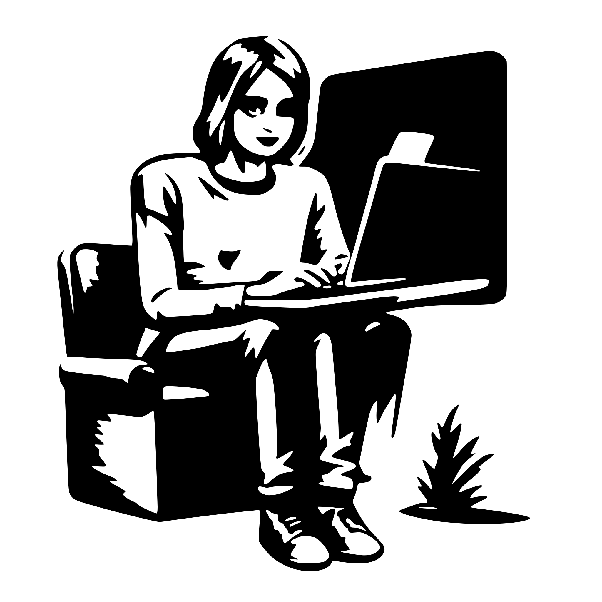 AI-generated SVG of 'Person holding Laptop'