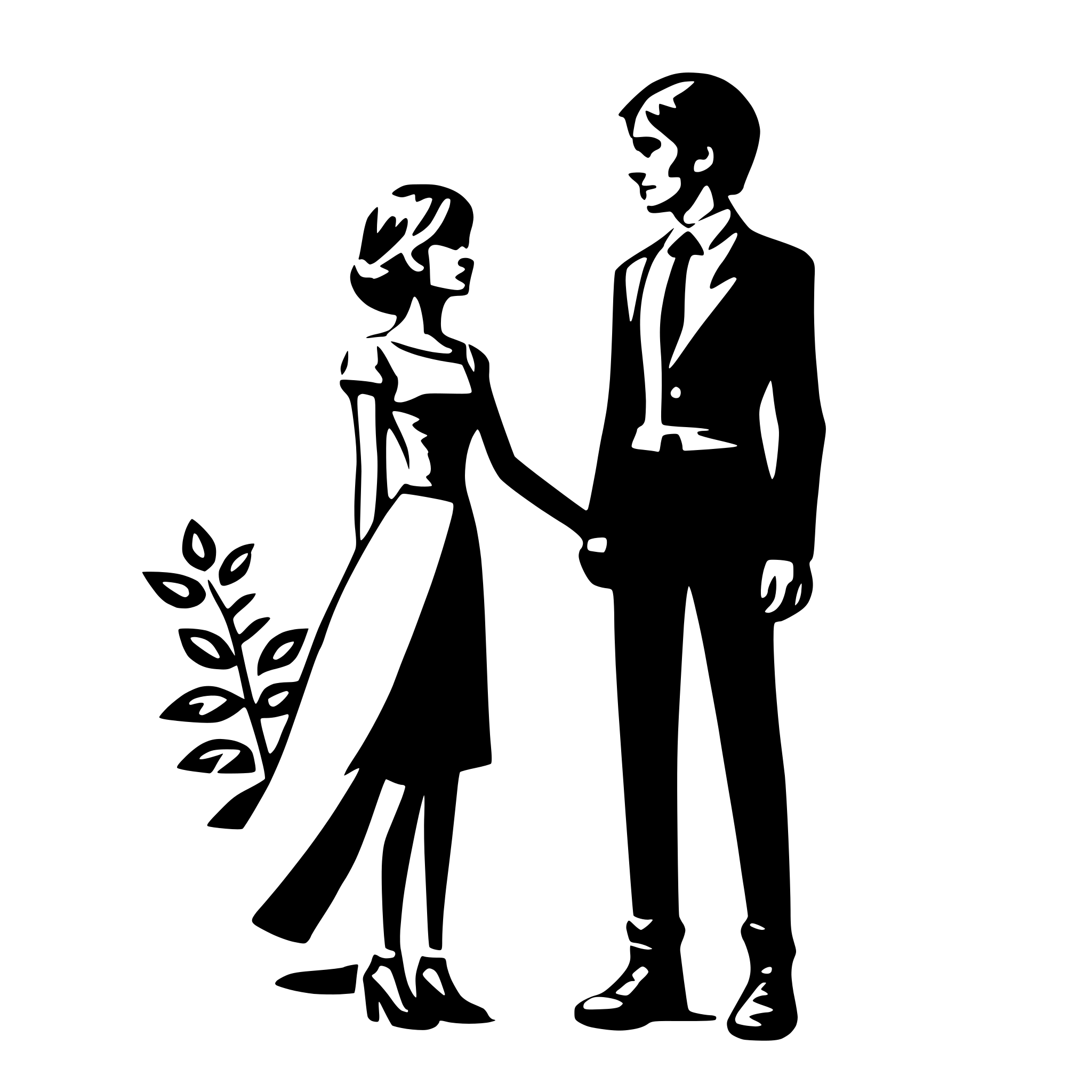 AI-generated SVG of a couple's silhouette