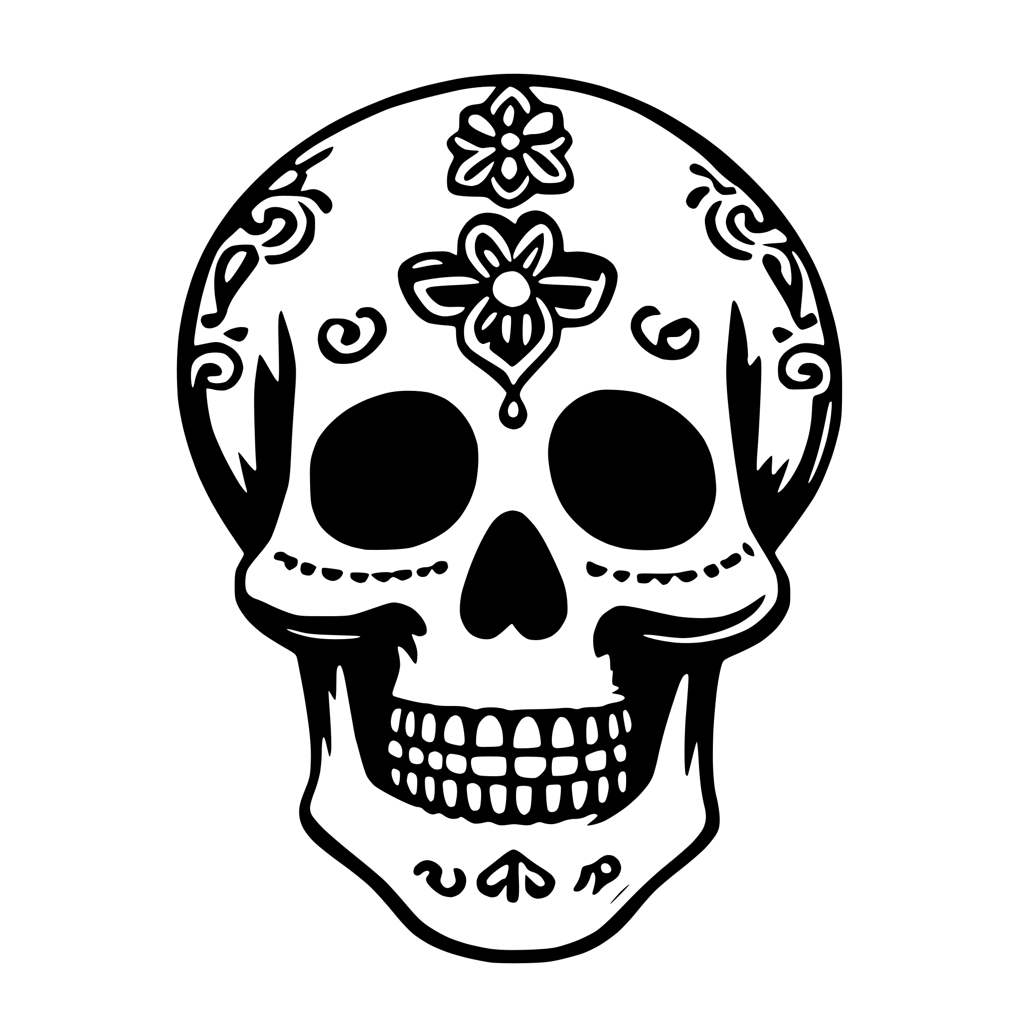 AI-generated SVG of a Mexican skull