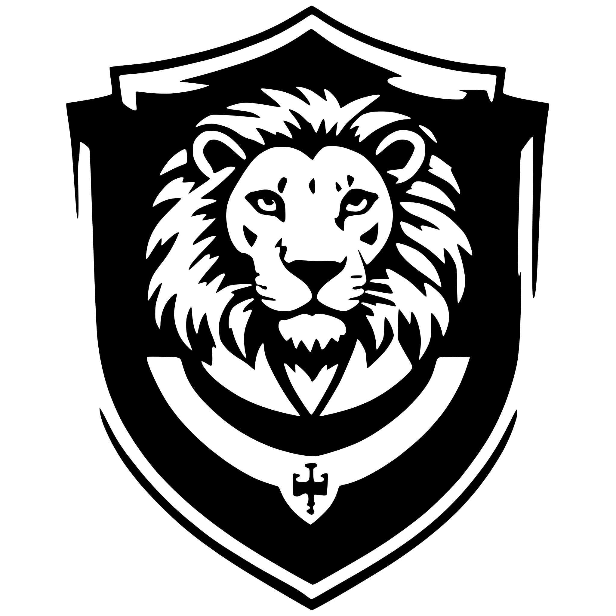 AI-generated SVG of a a lion in a heraldic shield