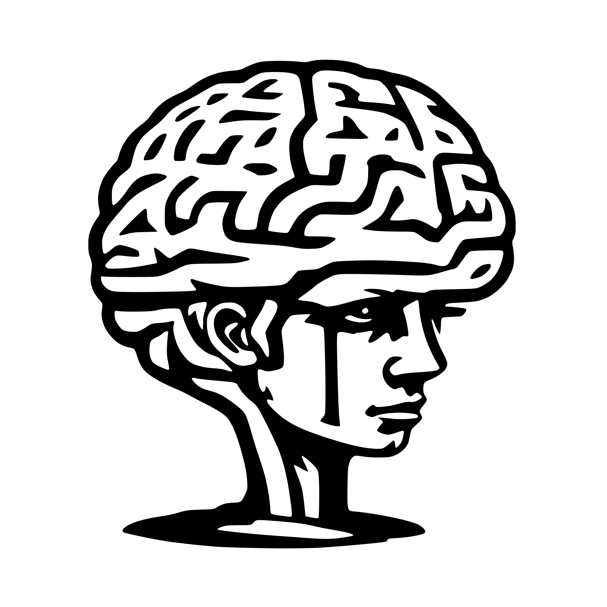 AI-generated SVG of 'one line drawing brain'