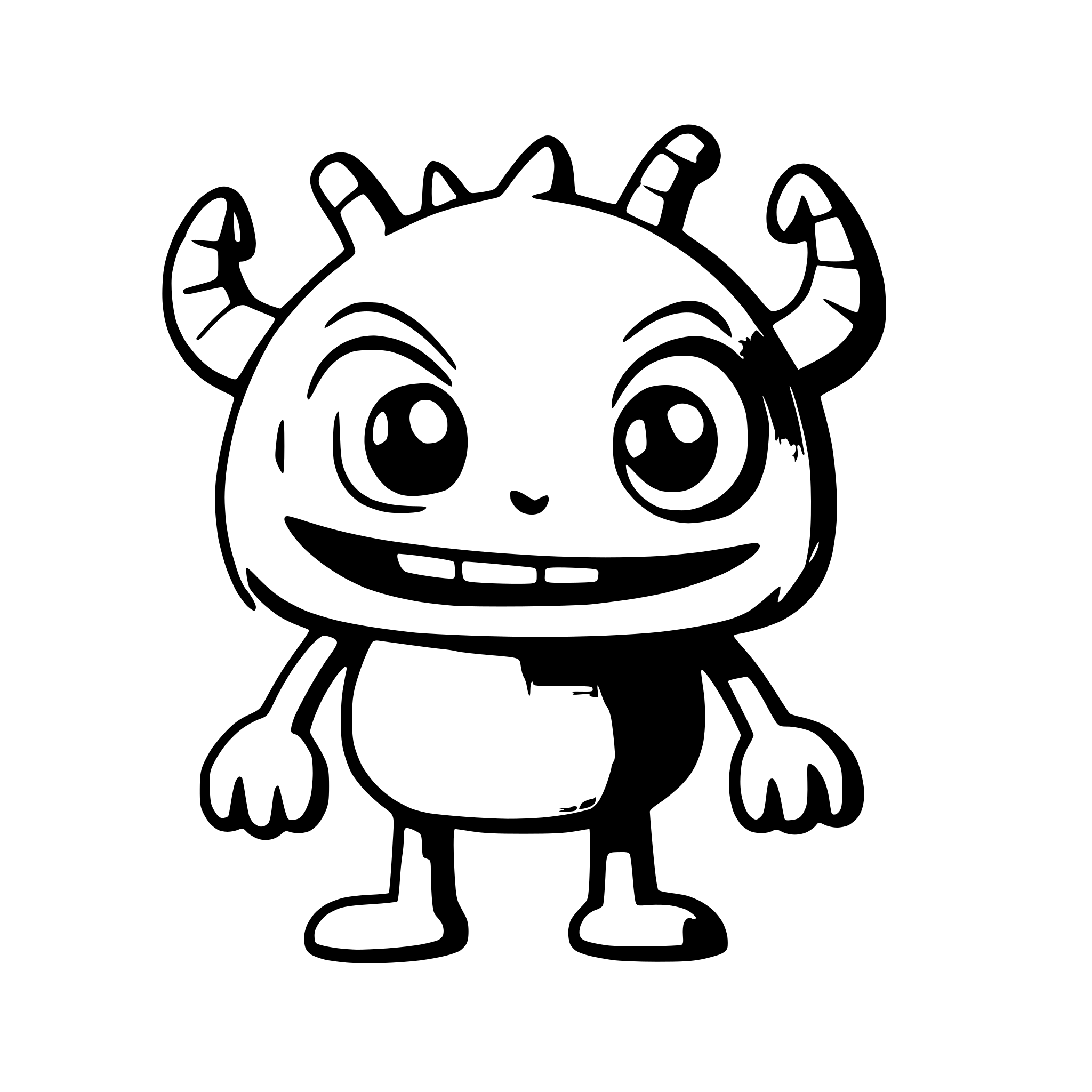AI-generated SVG of a A cute monster from monster inc