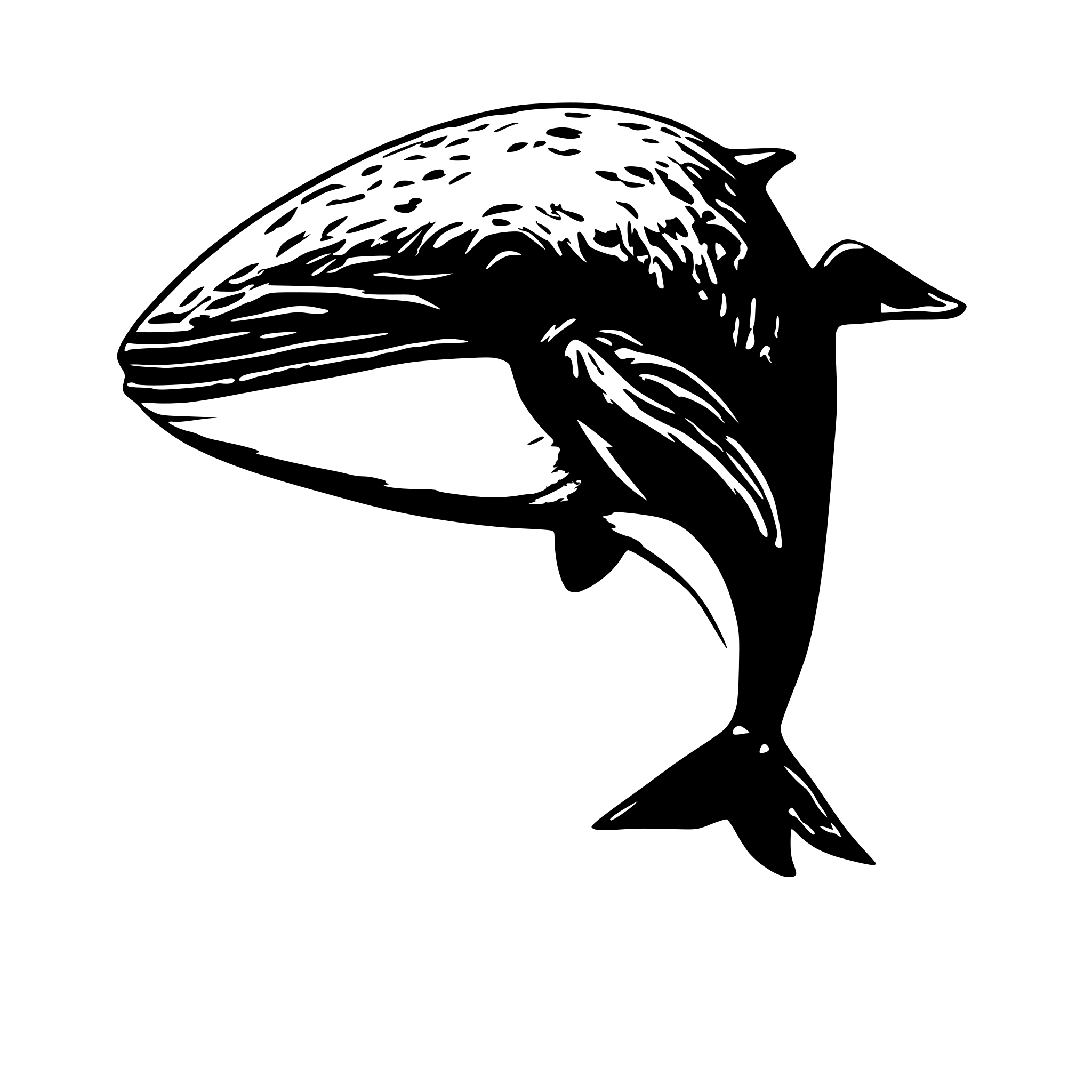 AI-generated SVG of a minimalist scientist whale