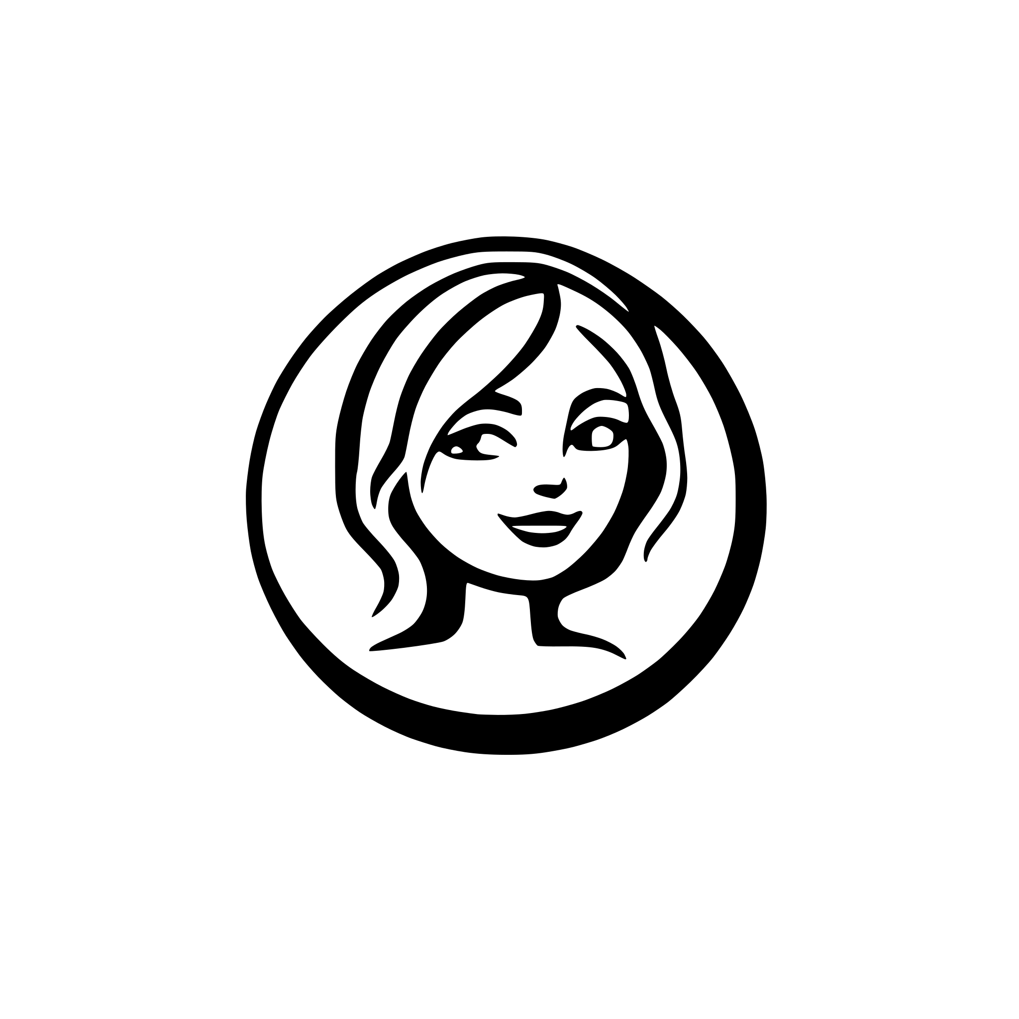 AI-generated SVG of a A logo for a company that is an arc, the right side of an arc is the profile outline of a face