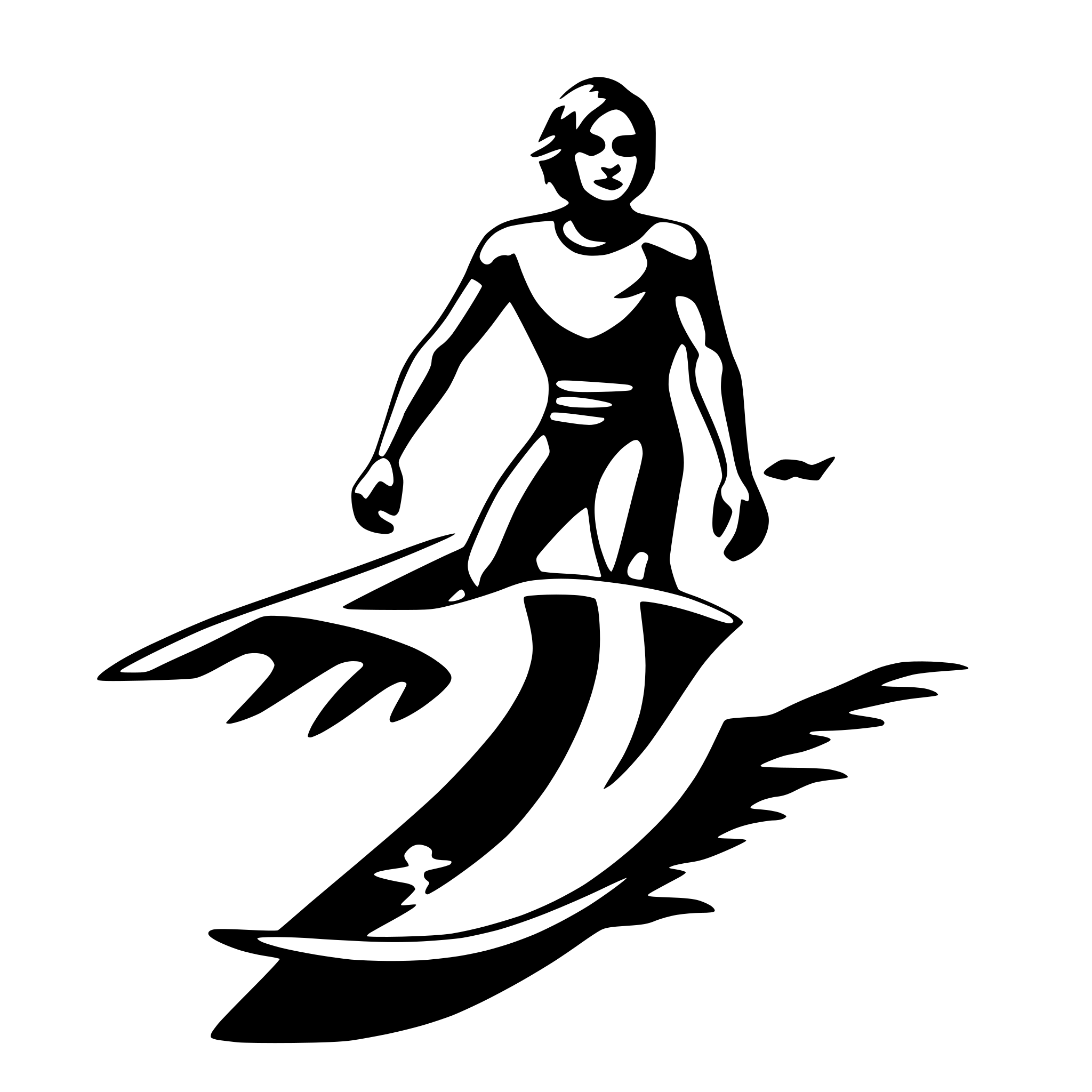 AI-generated SVG of a Surfing
