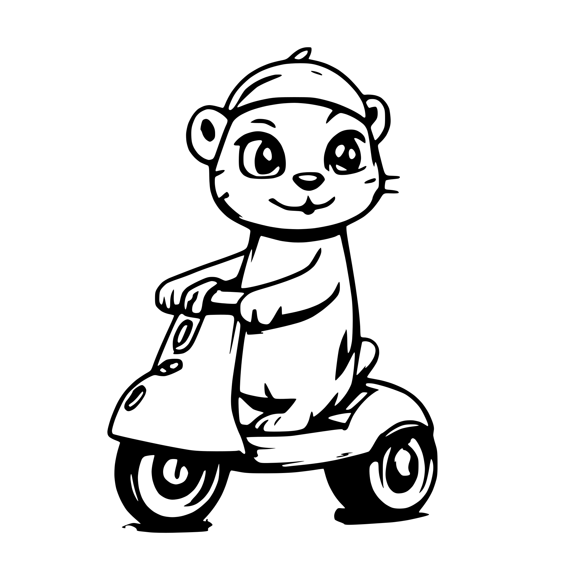 AI-generated SVG of 'otter on a green vespa'
