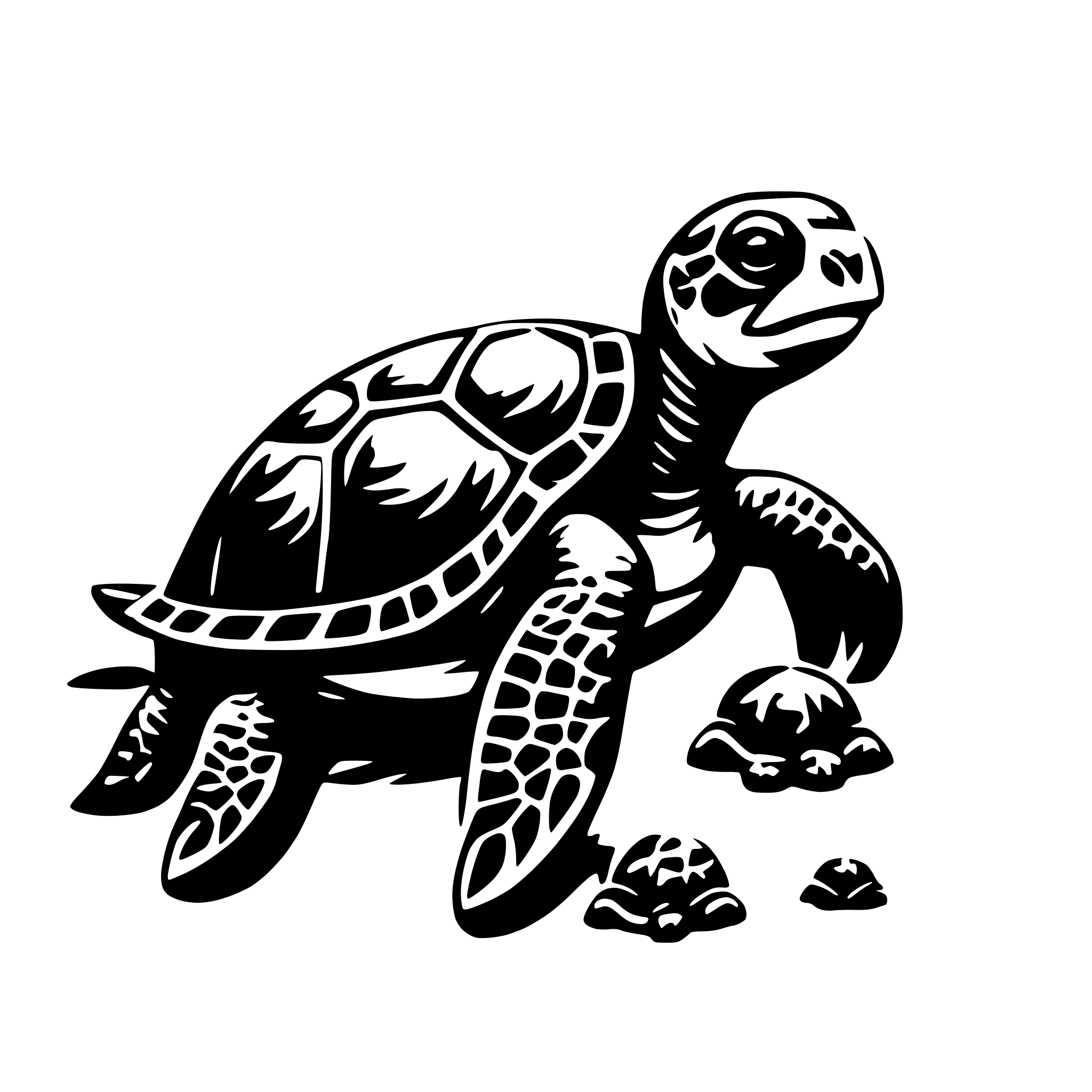 AI-generated SVG of 'sea turtle with babies'