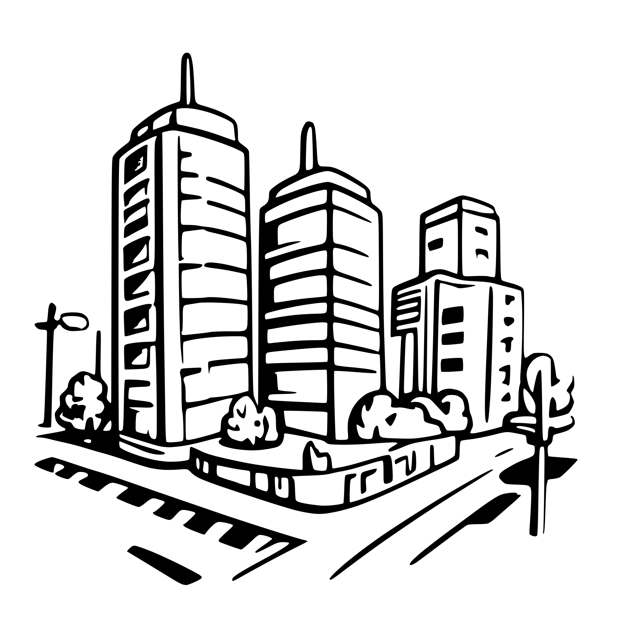 AI-generated SVG of 'city ​​skyscrapers night lights'