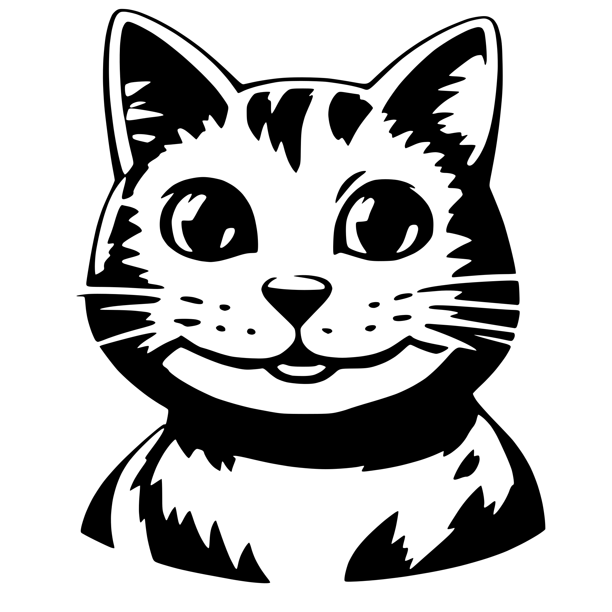 AI-generated SVG of 'A cat smiling'