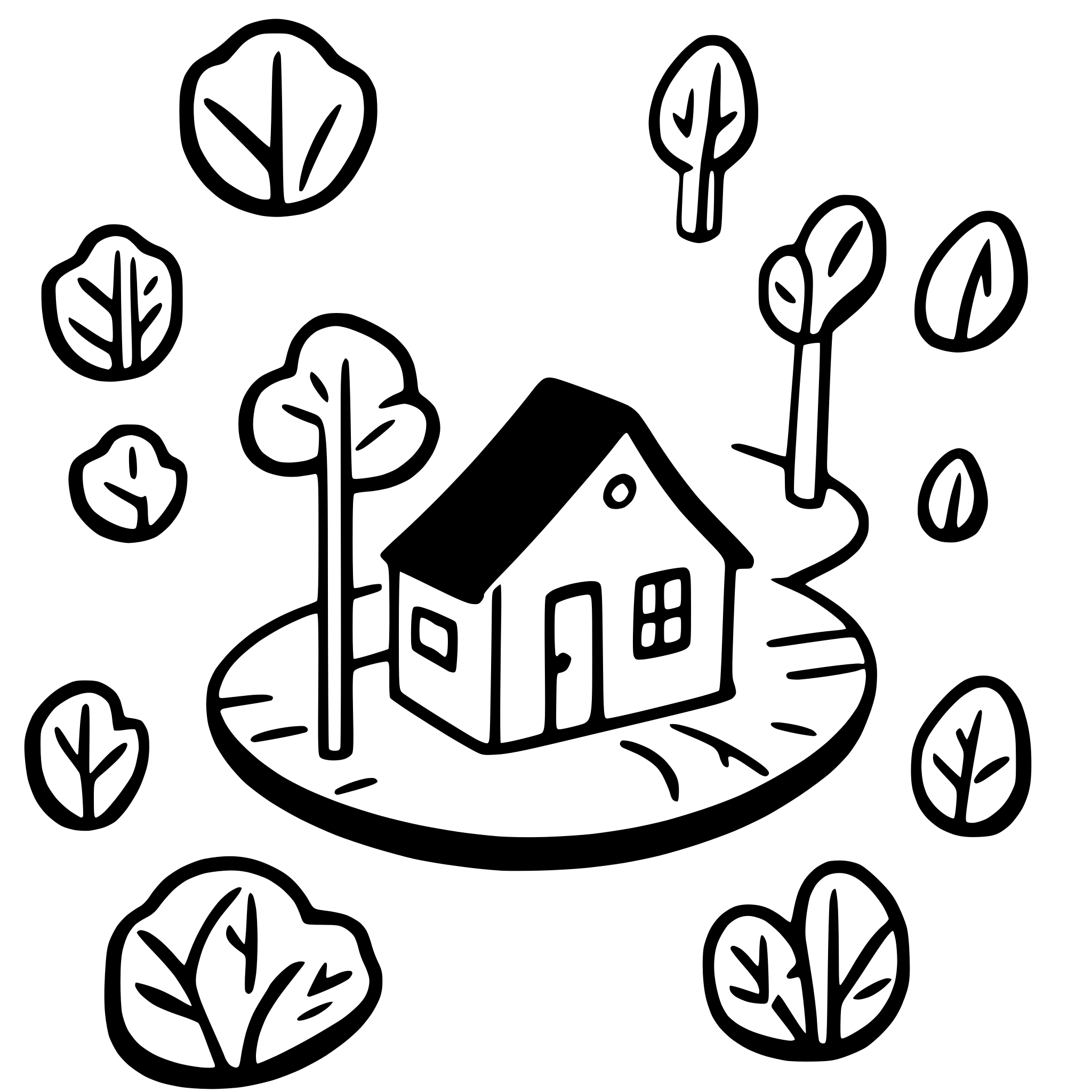 AI-generated SVG of a little house garden pong
