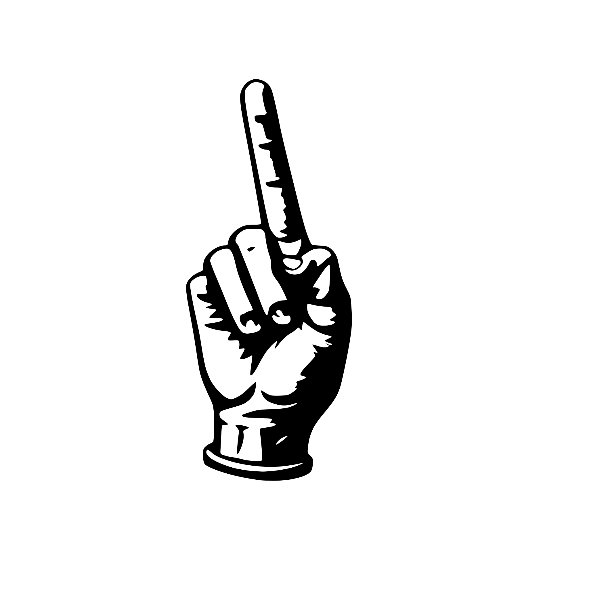 AI-generated SVG of a slib someone the middle finger