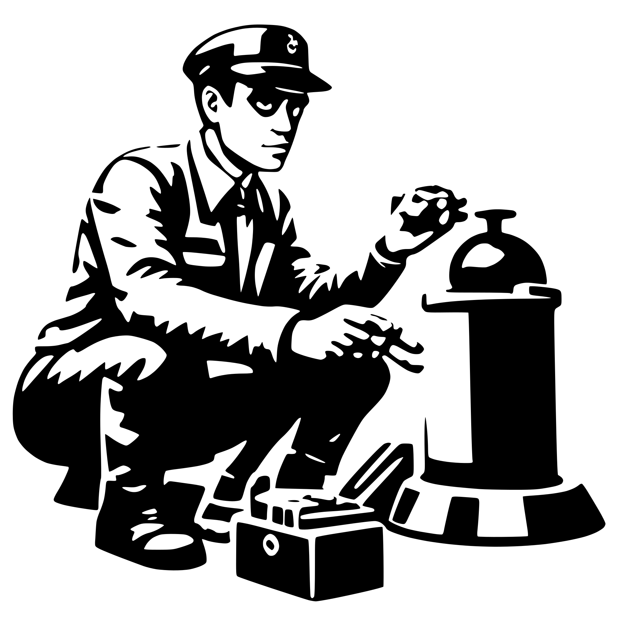 AI-generated SVG of 'Quality inspector of bombs'