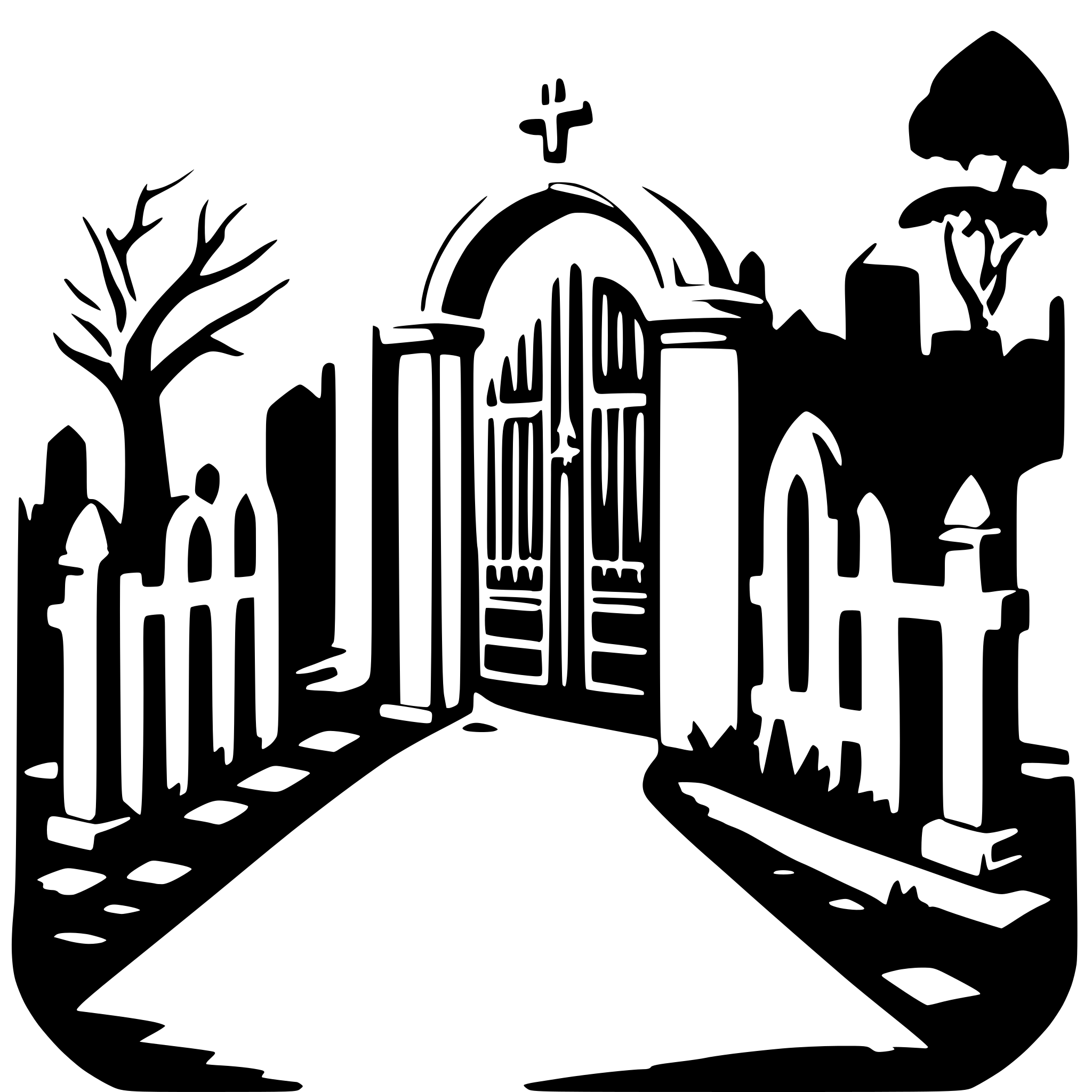 AI-generated SVG of a a romantic cemetery entrance