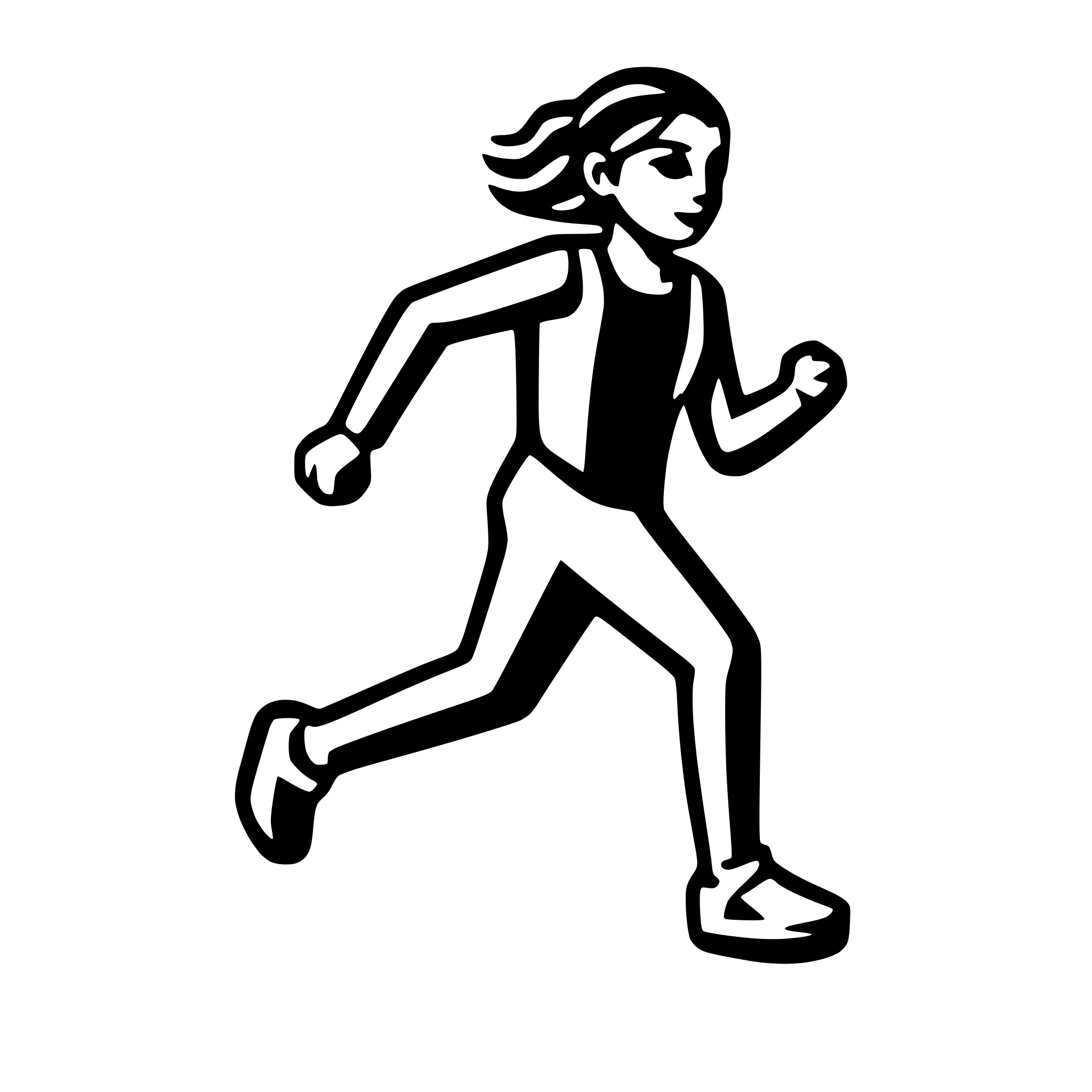 AI-generated SVG of a simple icon of a fast runner