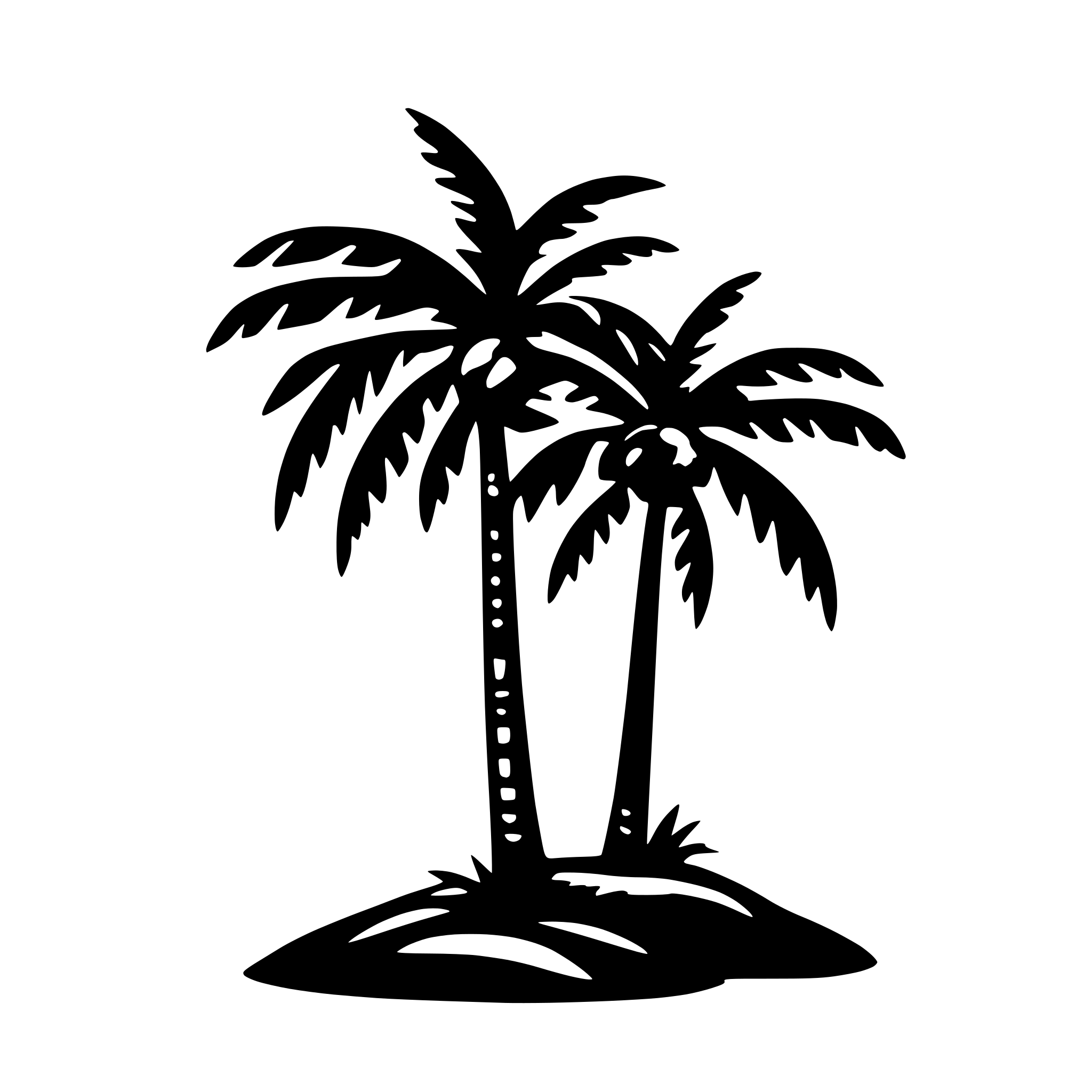 AI-generated SVG of a simple palm tree island with 3 leaves