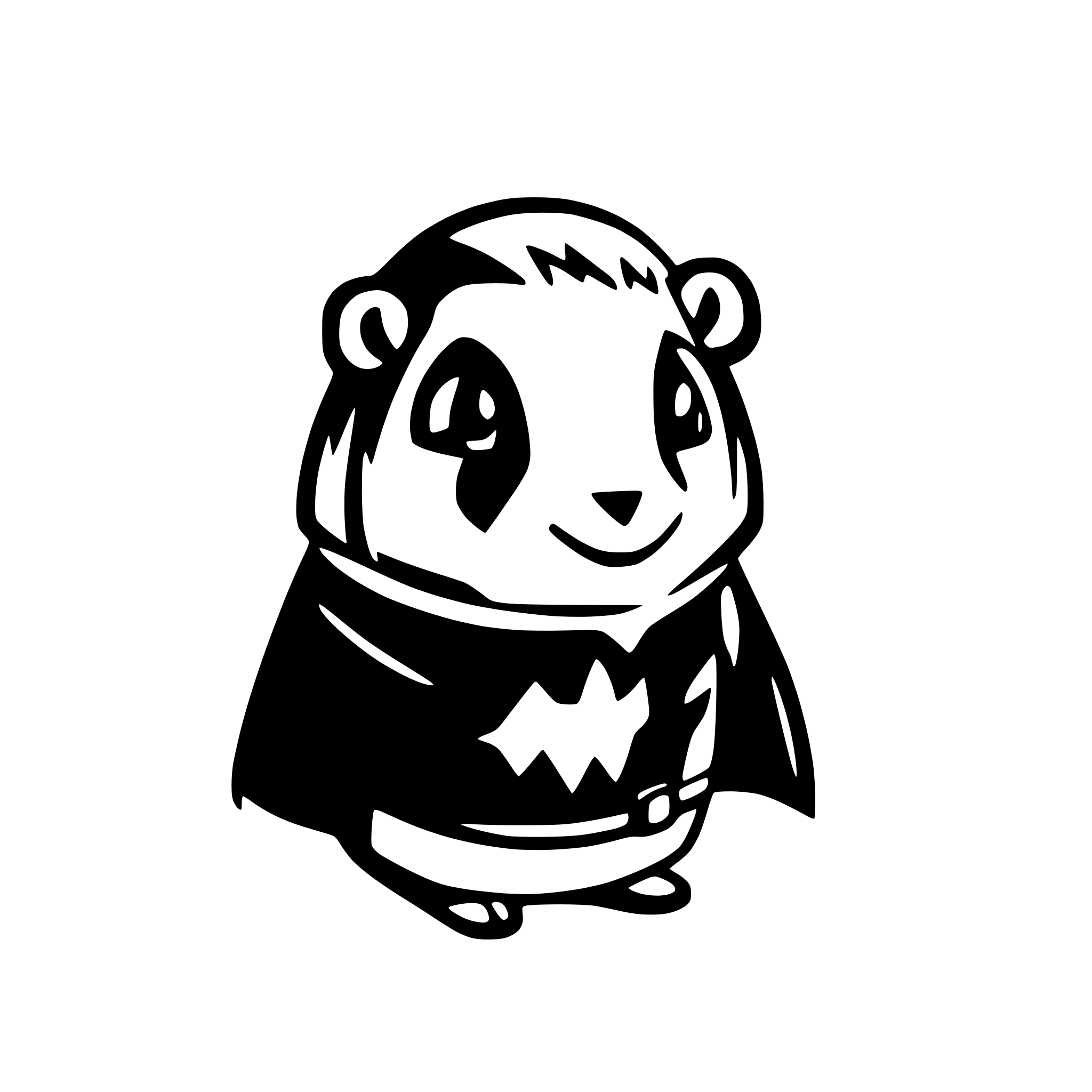 AI-generated SVG of a simple guinea pig icon, dressed like batman