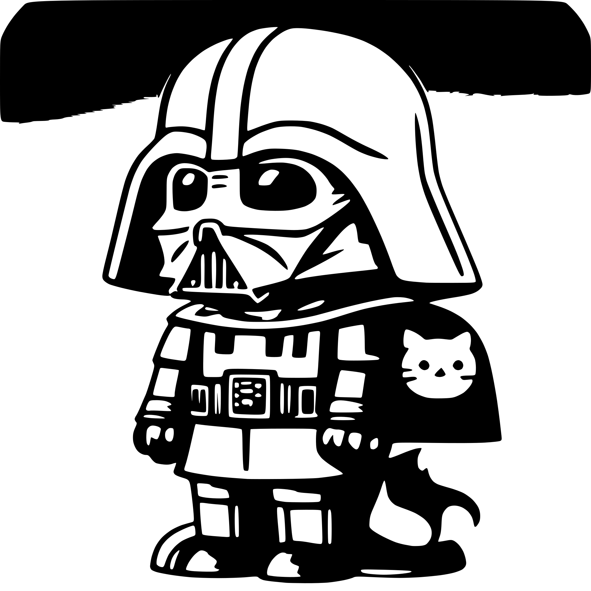 AI-generated SVG of 'darth vader and hello kitty'