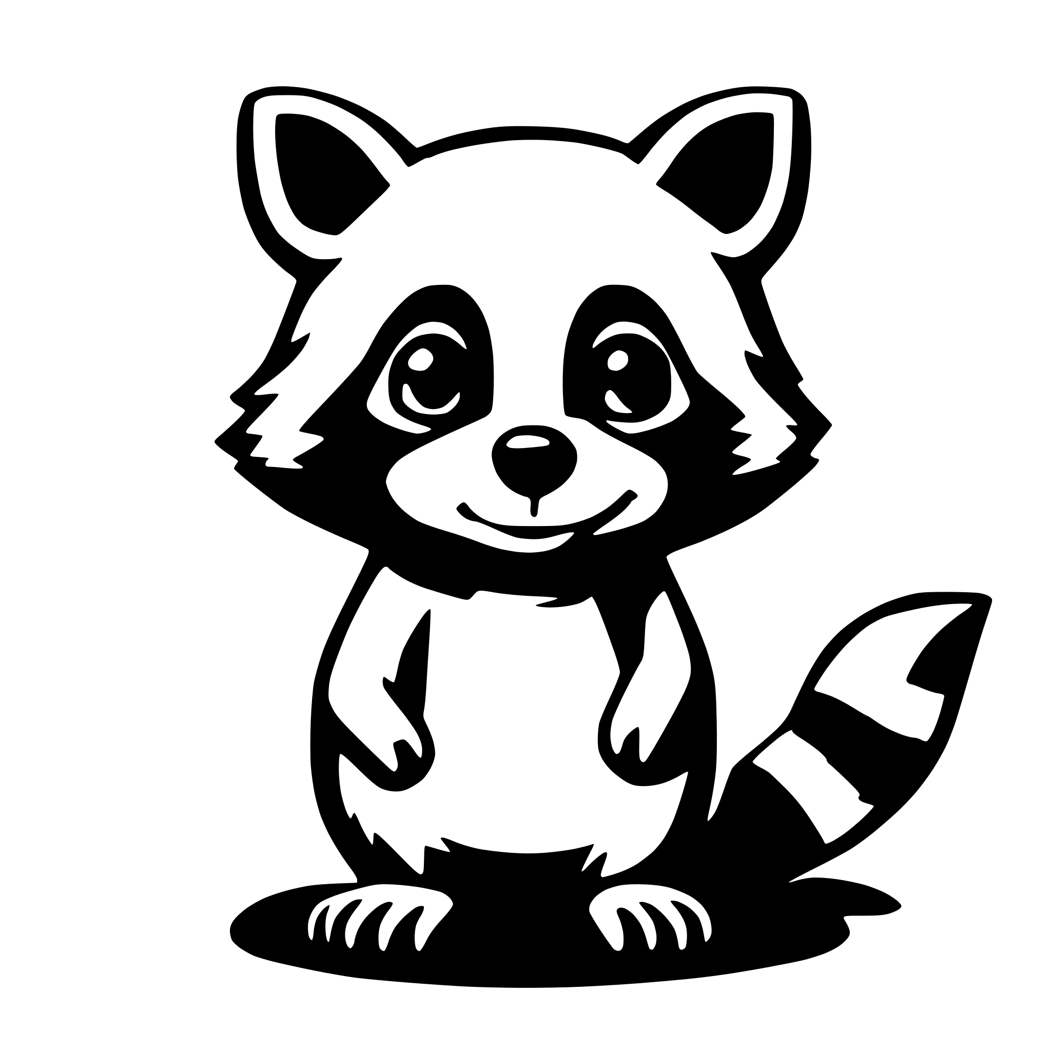 AI-generated SVG of 'cute raccoon cartoon'