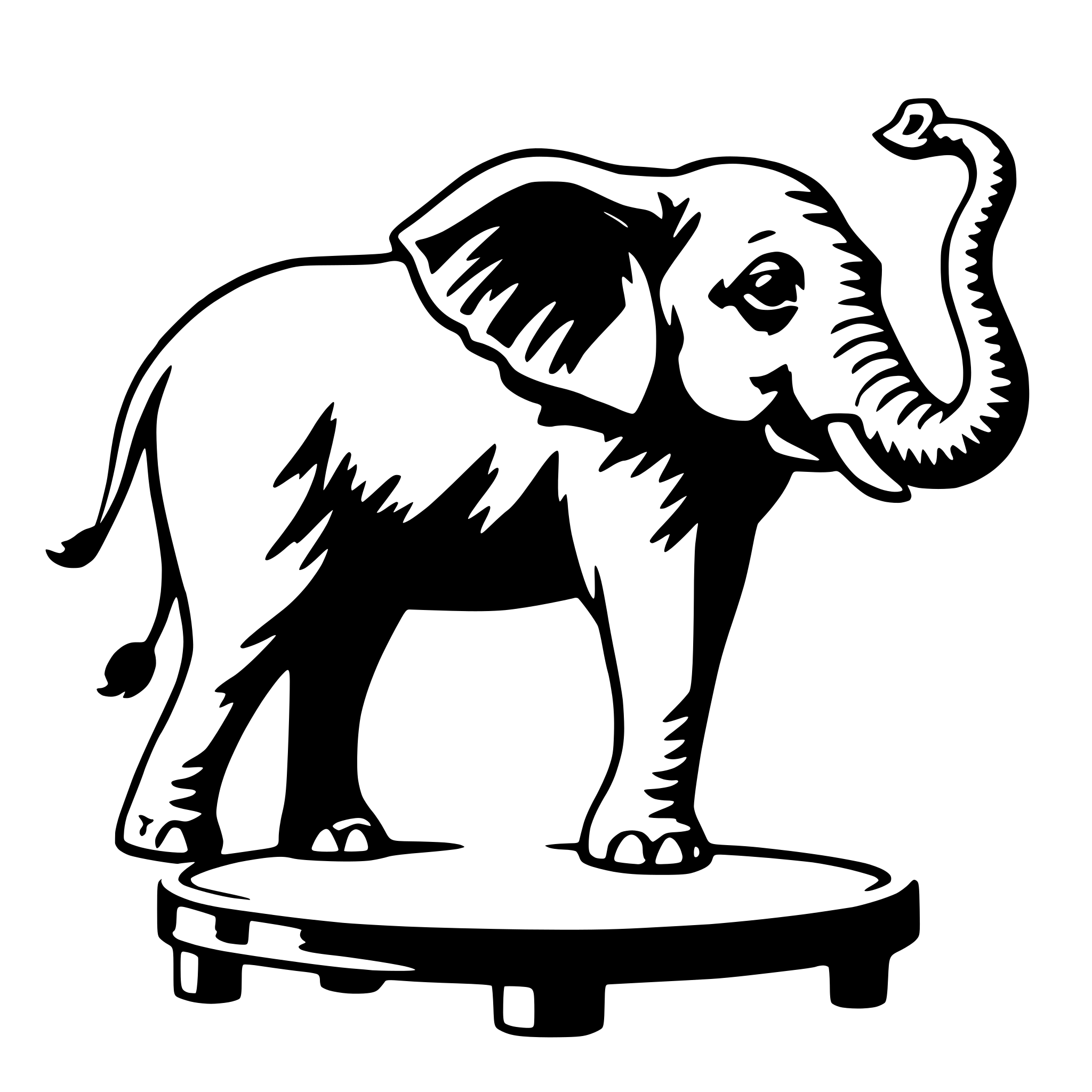 AI-generated SVG of a elephant on trampoline