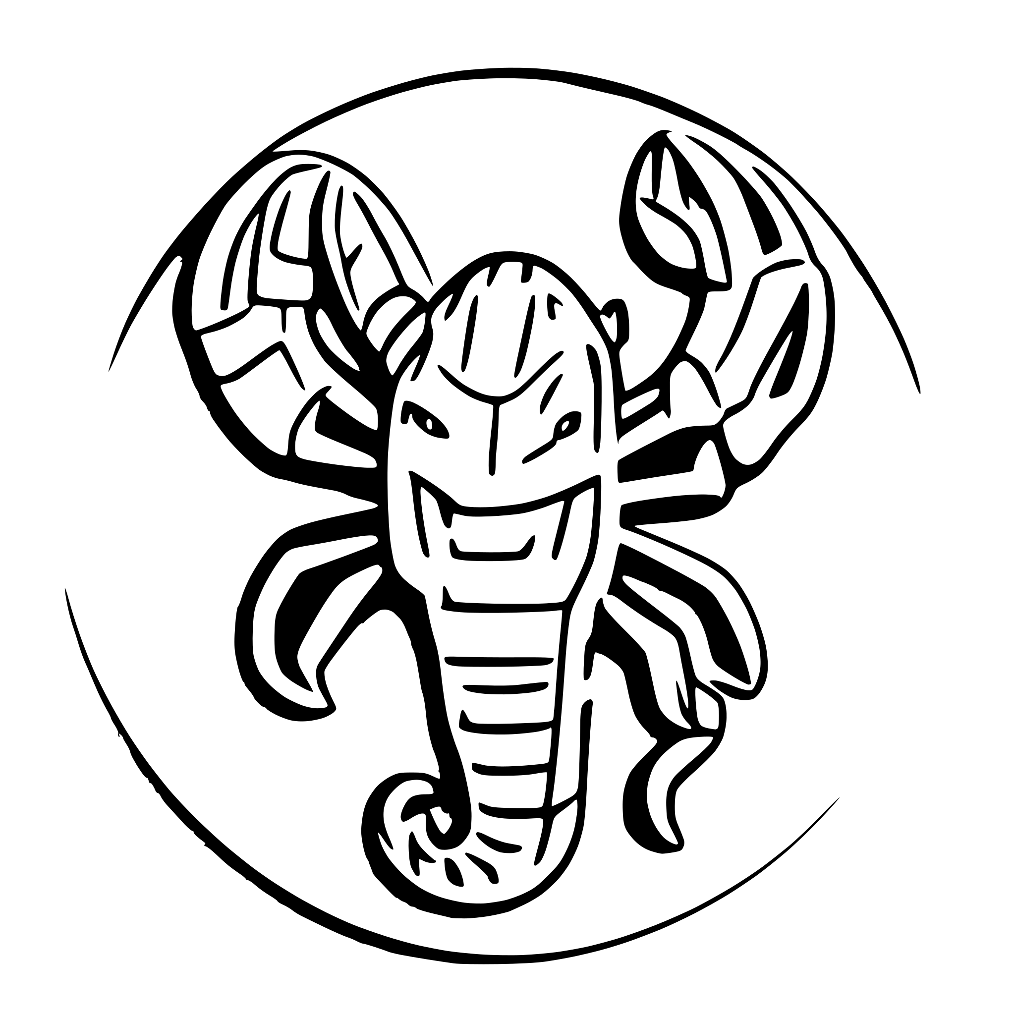 AI-generated SVG of a scorpio zodiac for 3D printing