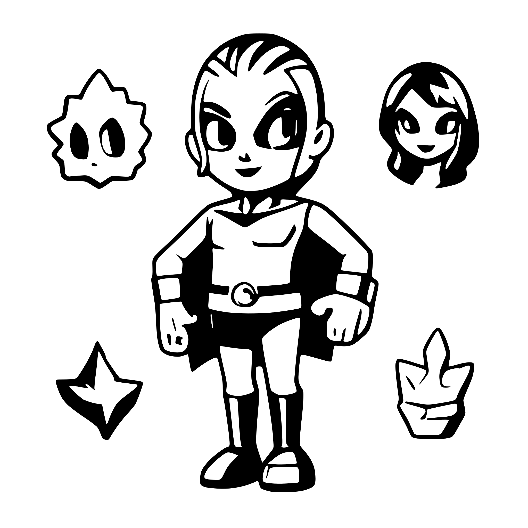 AI-generated SVG of 'comic-style superhero asset pack'