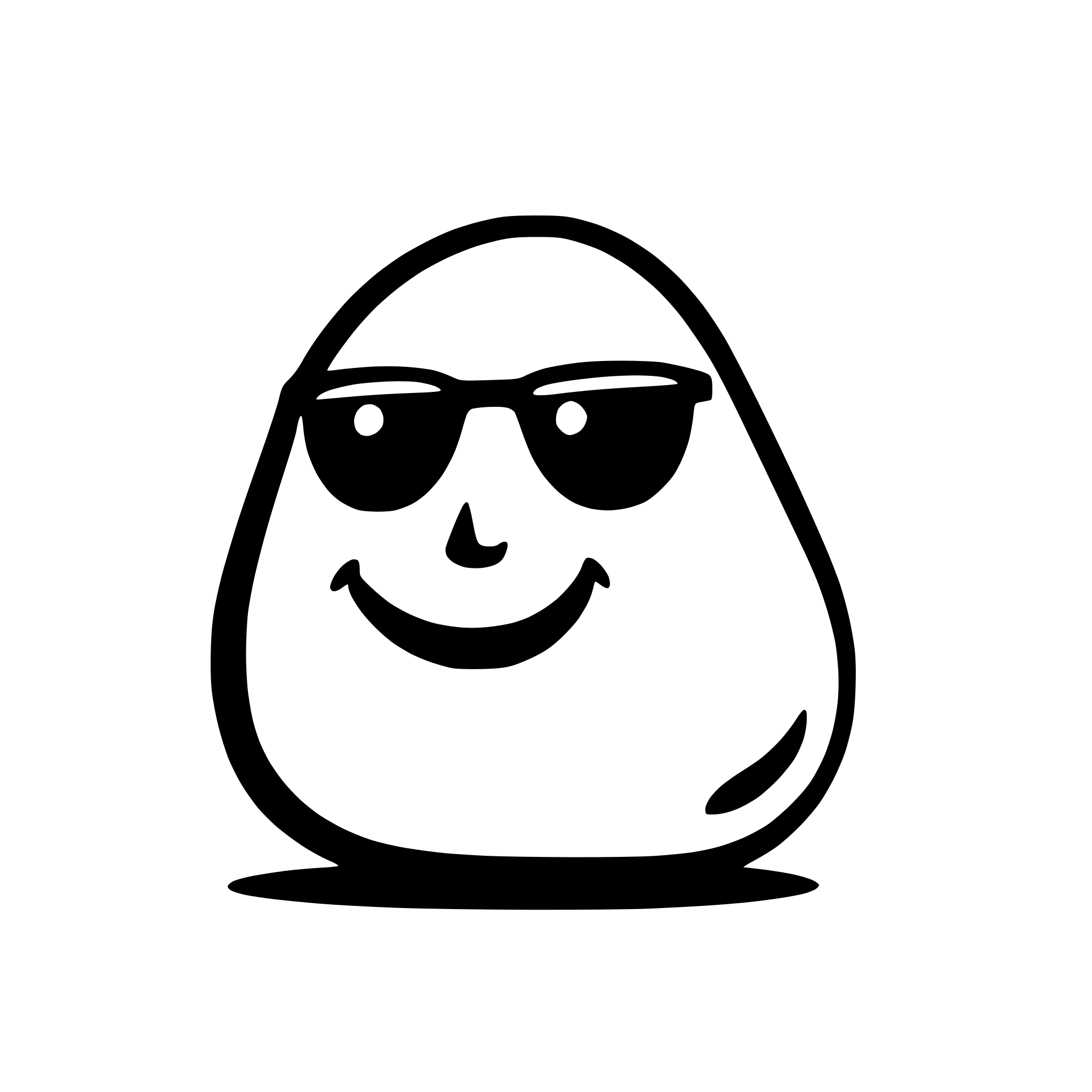 AI-generated SVG of a a rock with a smile face wearing sunglasses